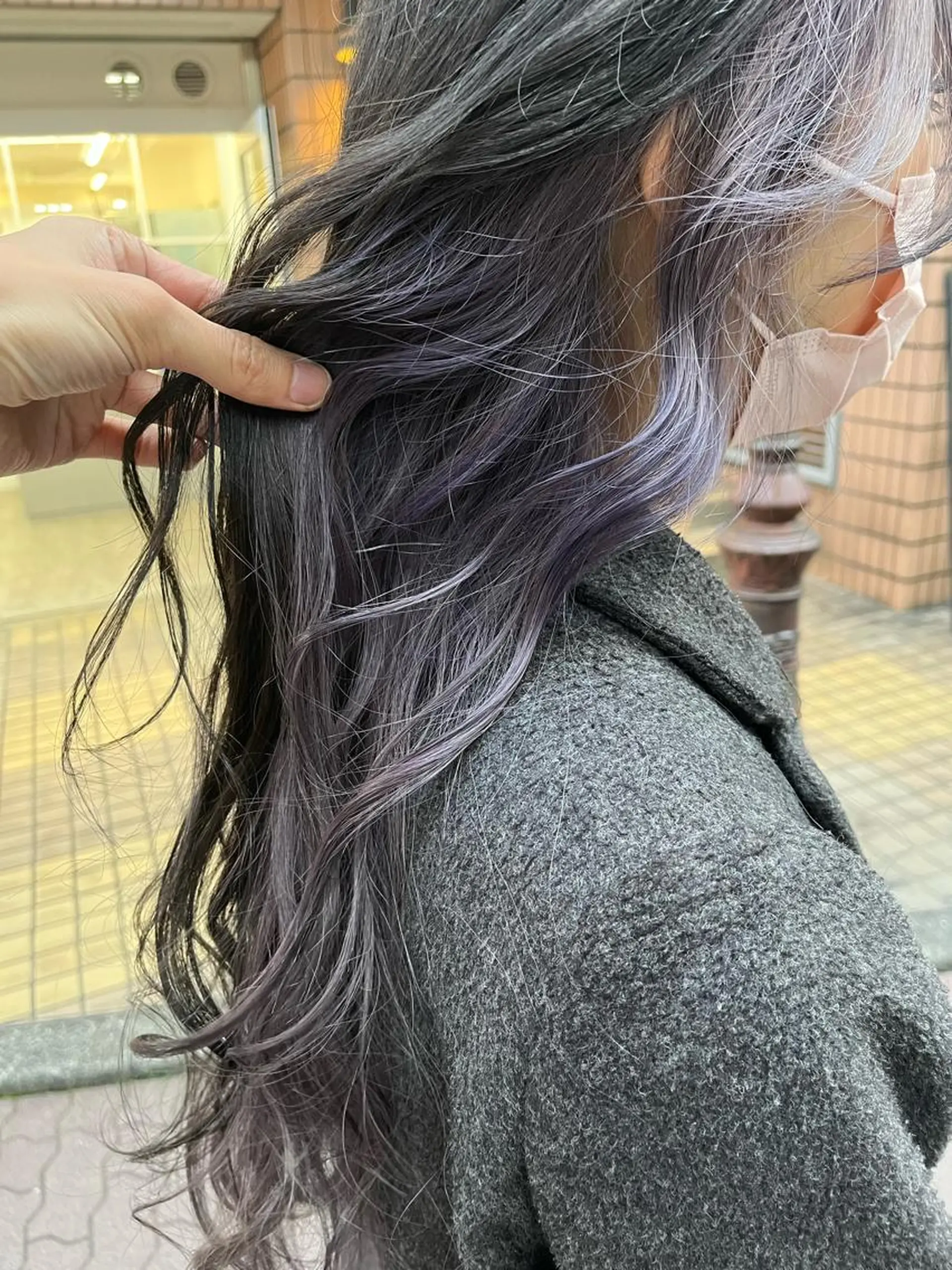 ロング カラー ショートボブ アッシュ バレイヤージュ ミストバング ベージュカラー カット ヘアカラー トリートメント 原宿サロン代表 デザインカラー伊藤卓のヘアスタイル
