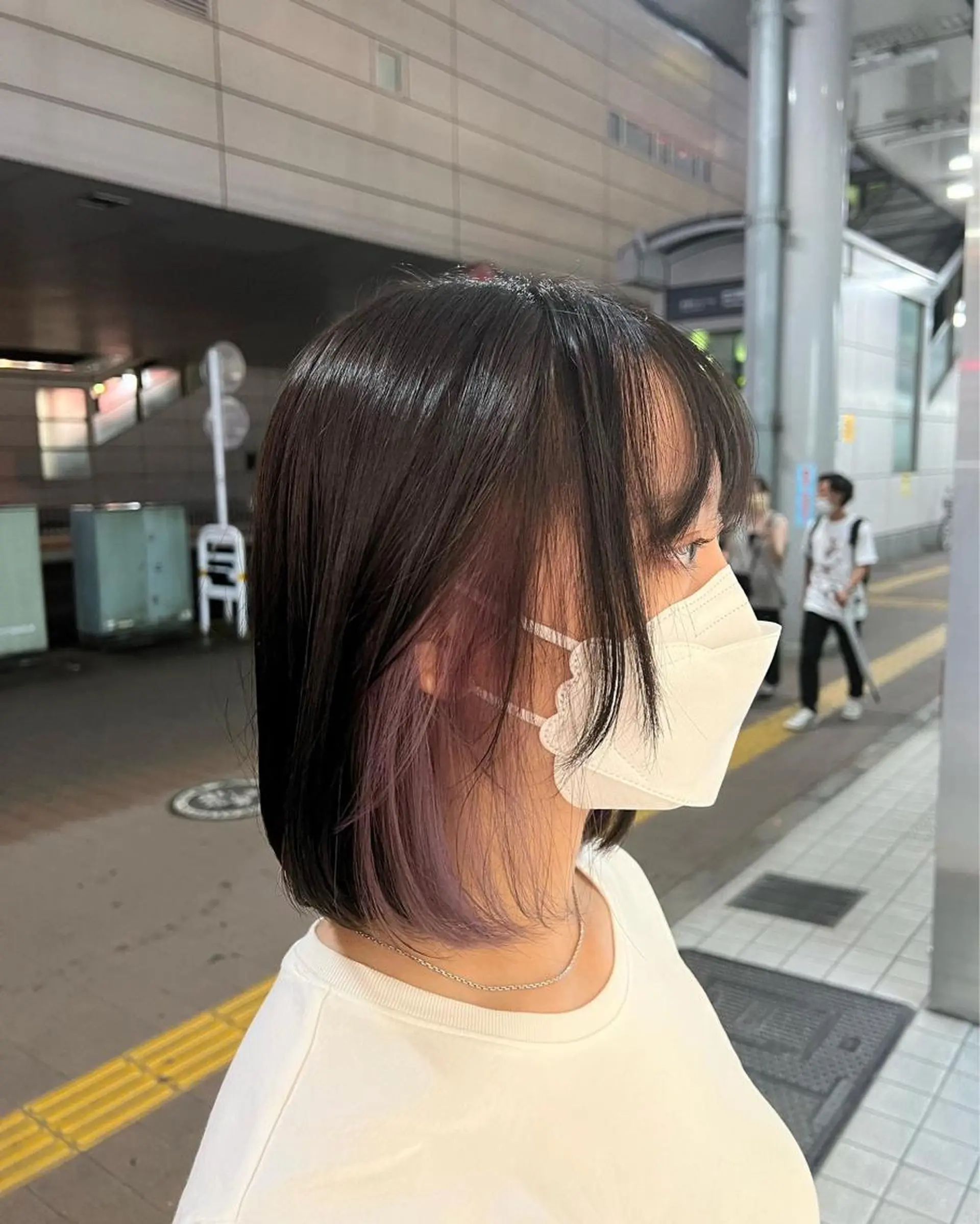 ショート カラー ブリーチ 韓国ボブ/縮毛矯正 /レイヤーカットのヘアスタイル