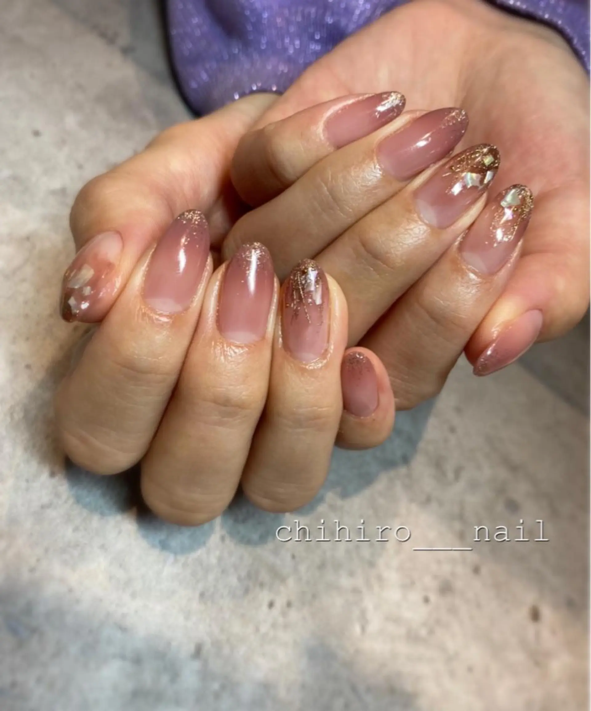 ロング カラー ネイル アートネイル フレンチネイル ジェルネイル マグネットネイル ニュアンスネイル ハンドネイル beauty salon ma'am所属・chihiro 小路ネイルのネイルデザイン