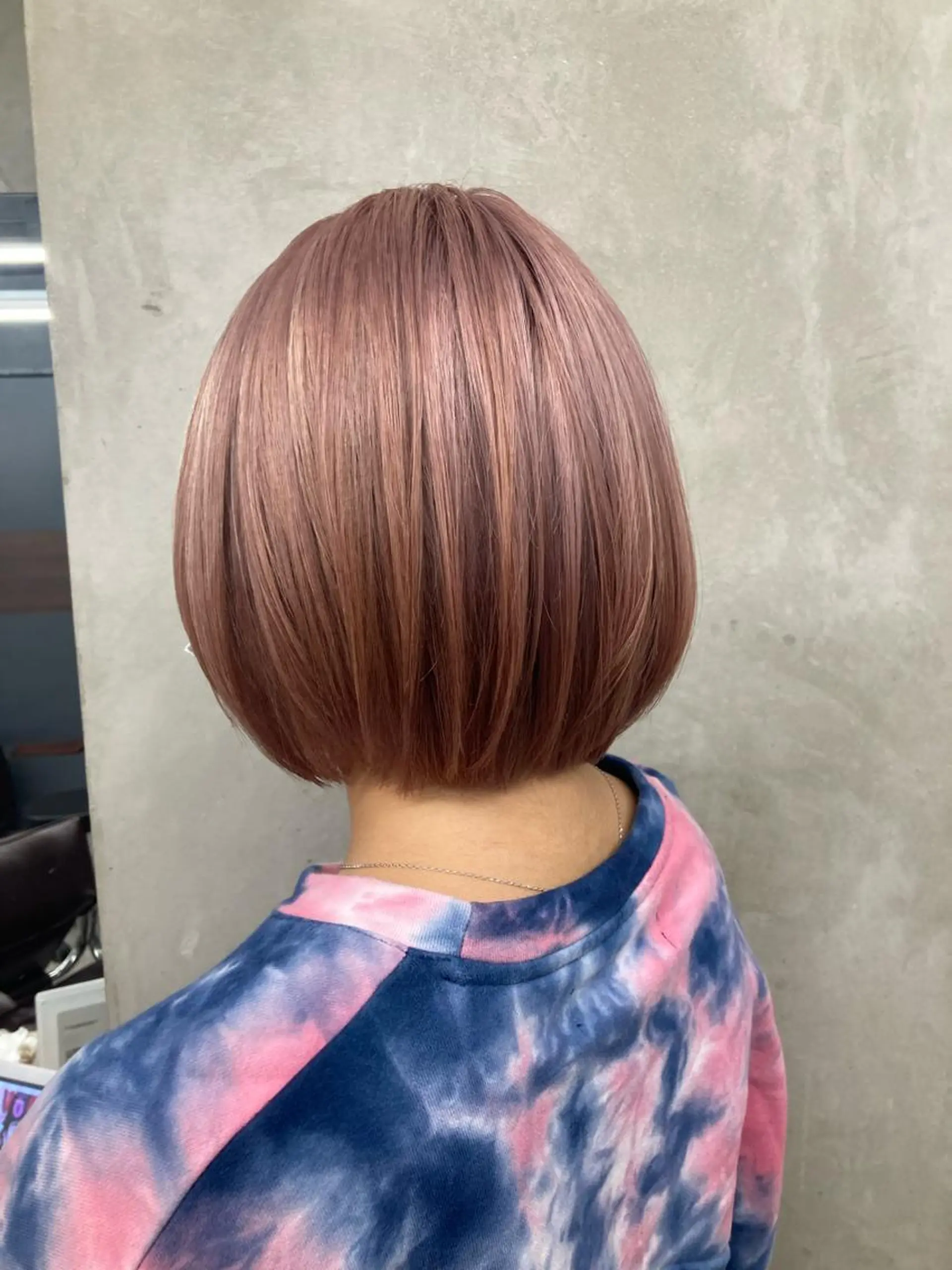 ショート カラー ヘアアレンジ ベージュカラー ピンクカラー ピンクベージュ ボブ カット ヘアカラー ブリーチ&似合せボブ 田中寛十のヘアスタイル