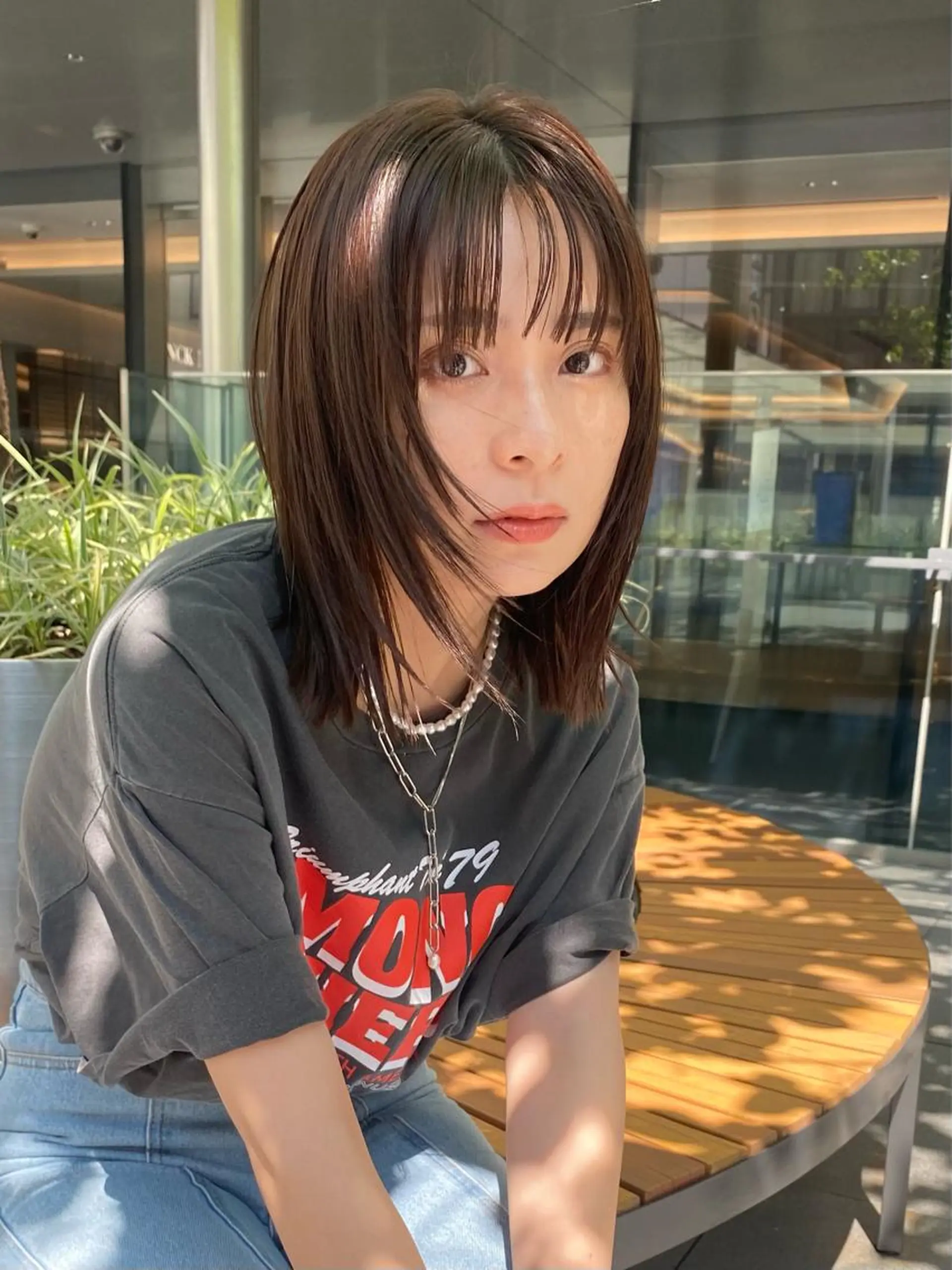 ミディアム カラー カット ヘアカラー 細めハイライト🩶 ボブ/レイヤーカットのヘアスタイル