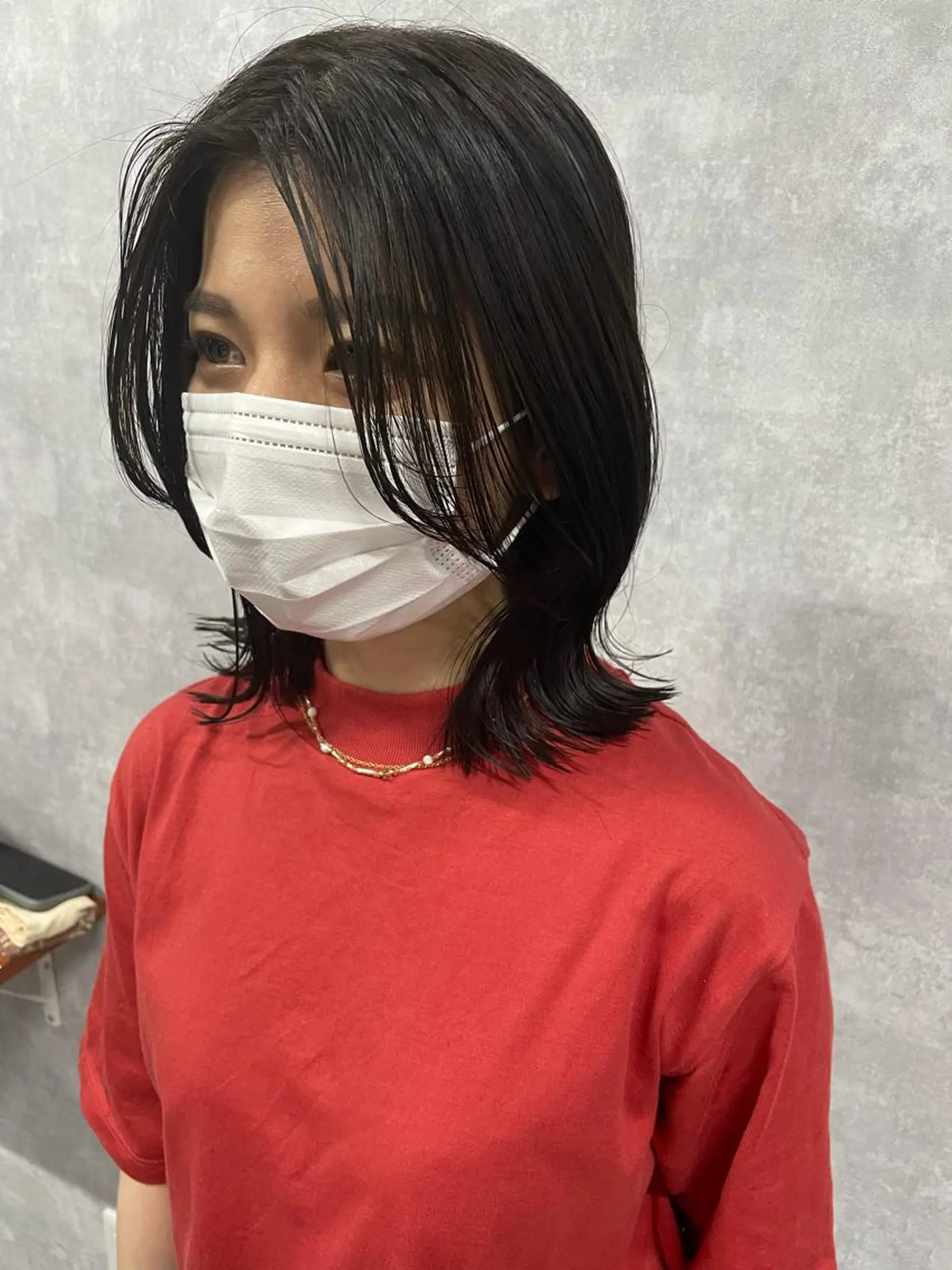 ミディアム 切りっぱなしボブ ショートボブ ミディアムパーマ ミストバング ボブ C’LD hair  produce /シールドヘア所属・モテ髪/ボブ/ショー ト/アダチフウトのヘアスタイル