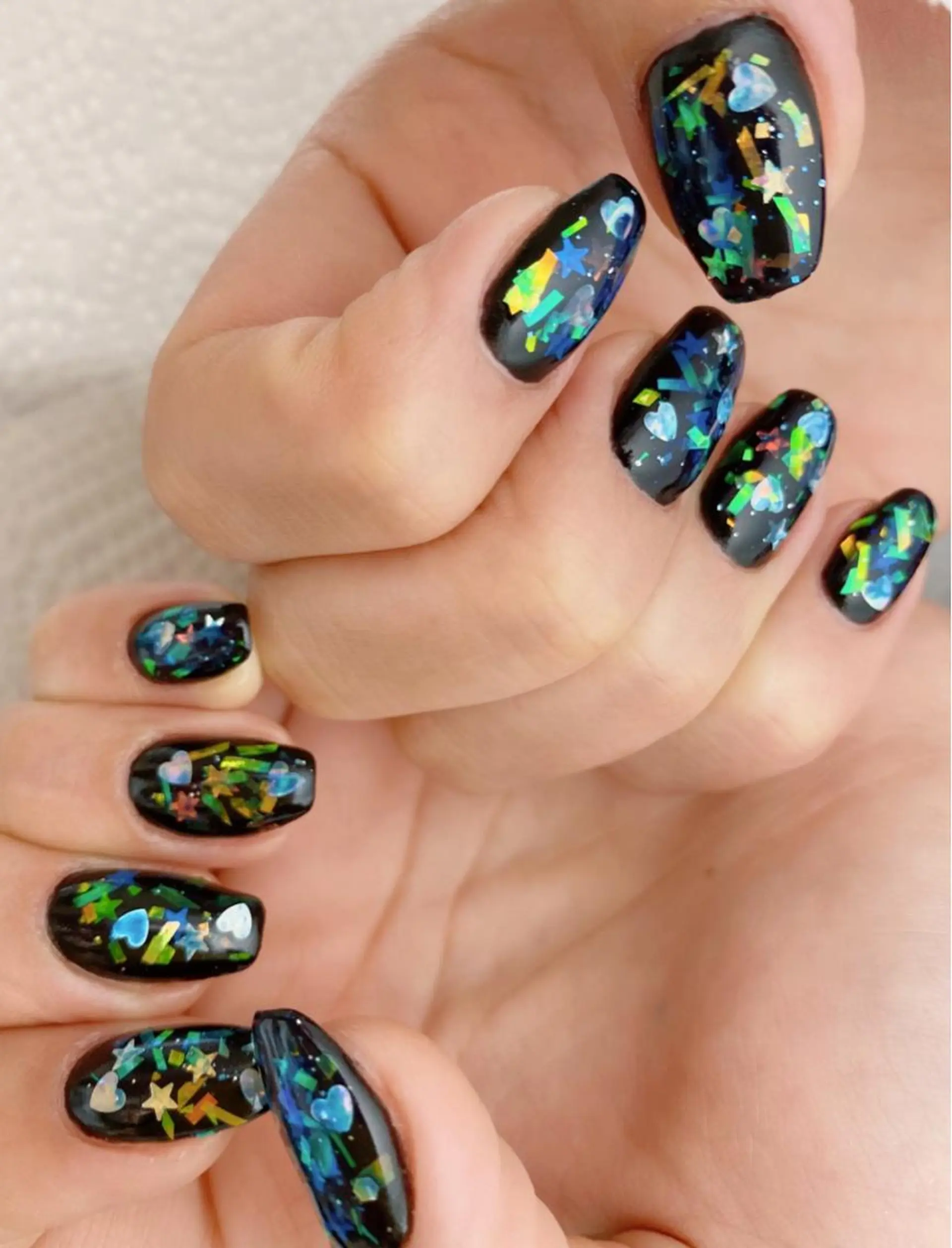 ネイル ホログラムネイル ハンドネイル ハンドケア u sのネイルデザイン