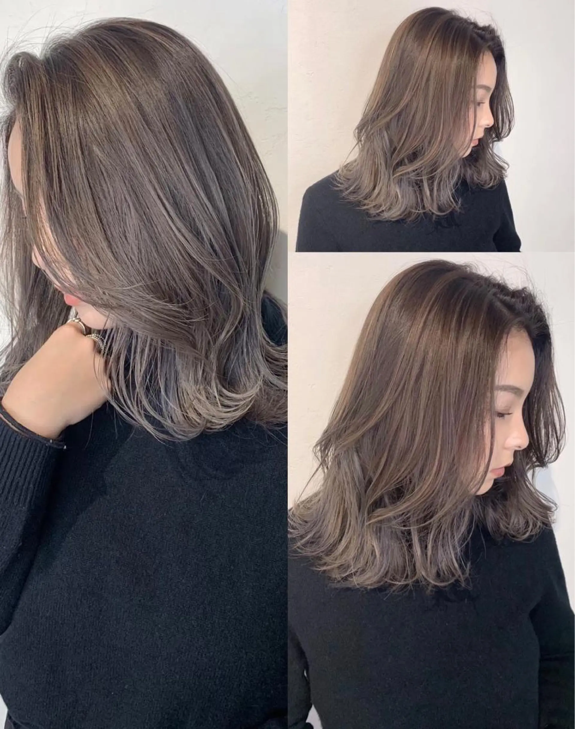 セミロング カラー _WHITE 高槻のヘアスタイル