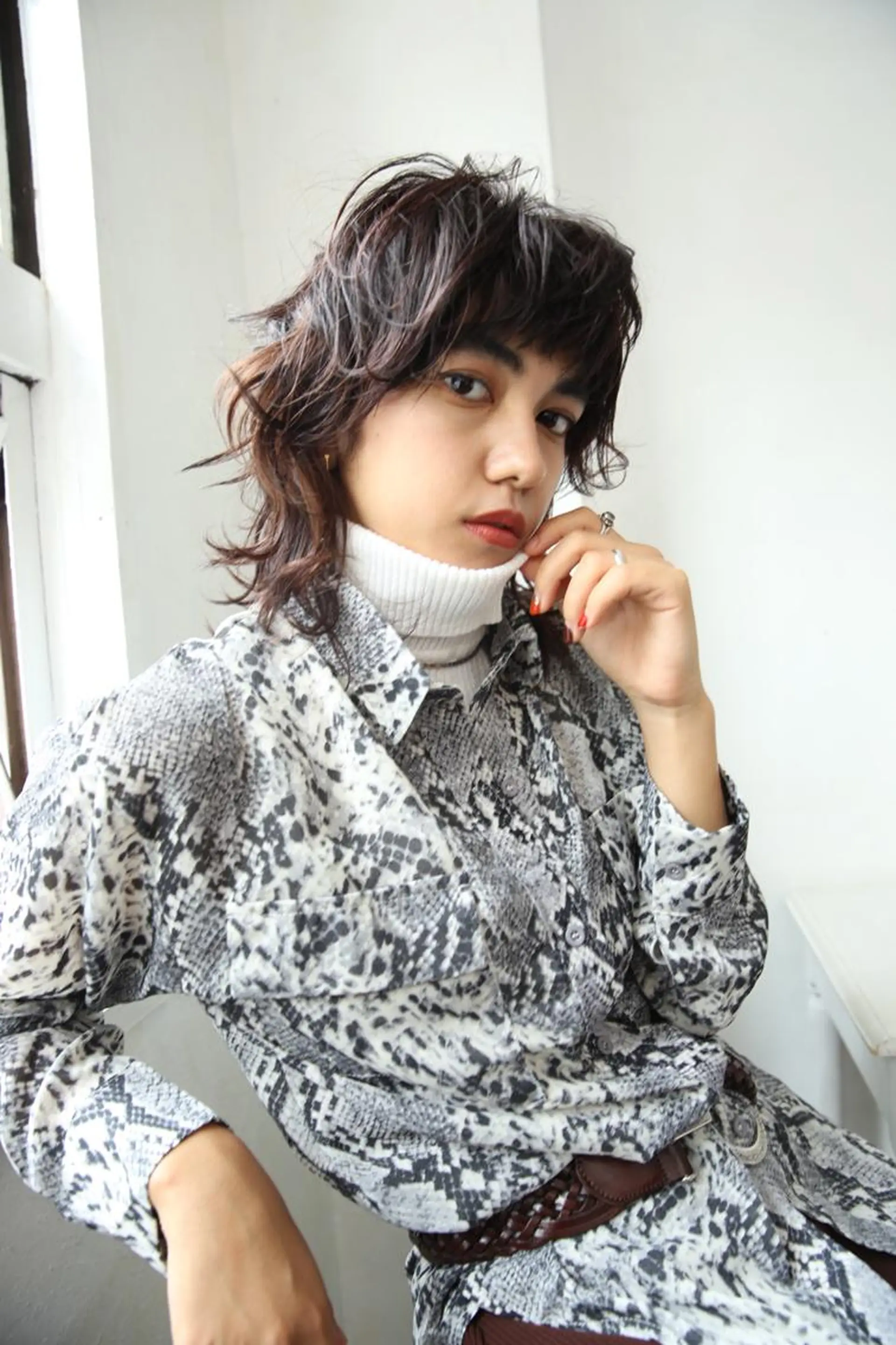 ミディアム カラー ミディアムパーマ アッシュ ベージュカラー ボブ 代表　土屋ヒロユキ ショートカットのヘアスタイル