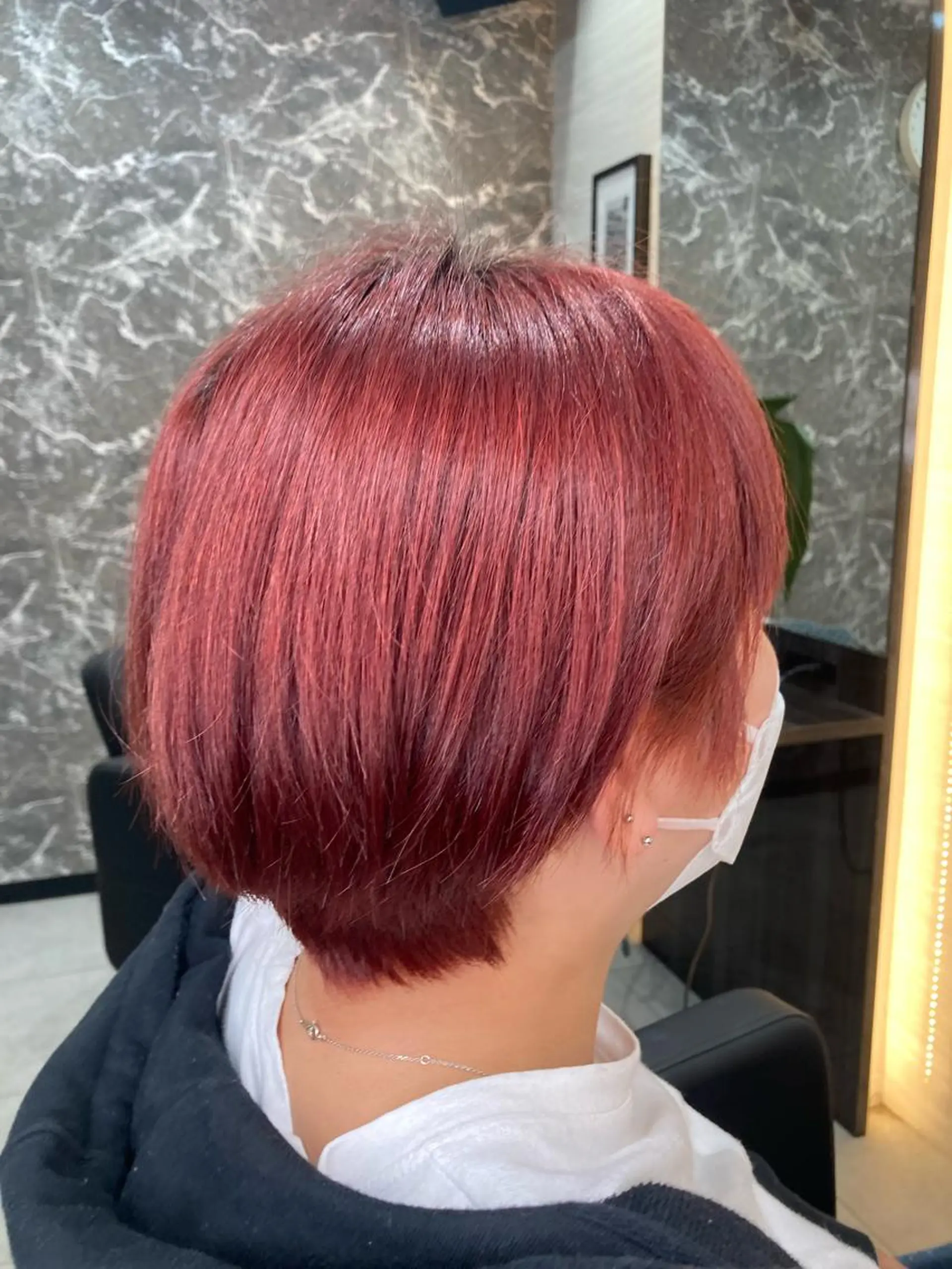 ショート カラー レッドカラー 髪質改善/縮毛矯正/ 超高濃度水素ケアのヘアスタイル