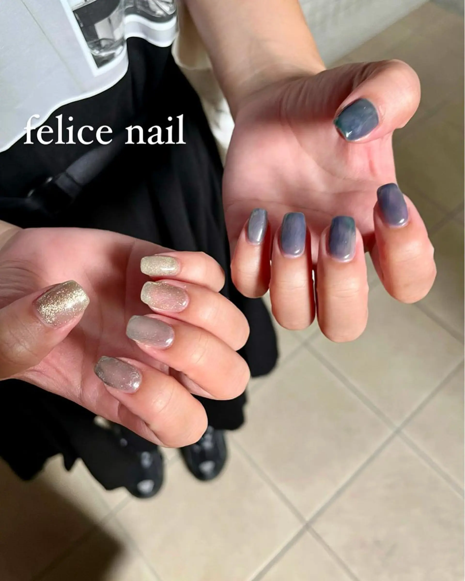 ネイル マグネットネイル シルバー felice nailのネイルデザイン