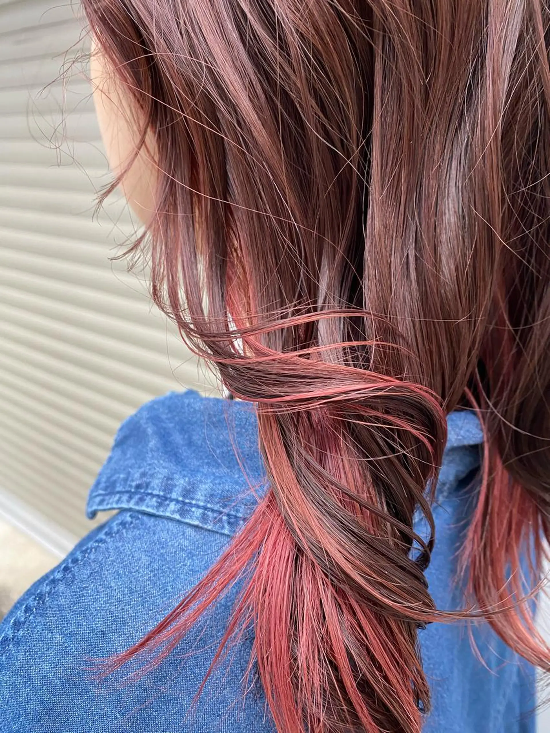 セミロング カラー ヘアアレンジ ブリーチ インナーカラー お任せヘア☘️☘️ 及川渚のヘアスタイル