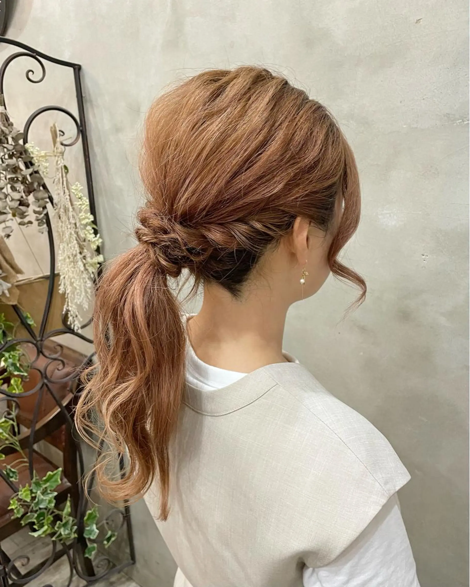 ロング ヘアアレンジ ヘアセット 【ピンク/韓国ヘア/ ヘアセット】亜海のヘアスタイル