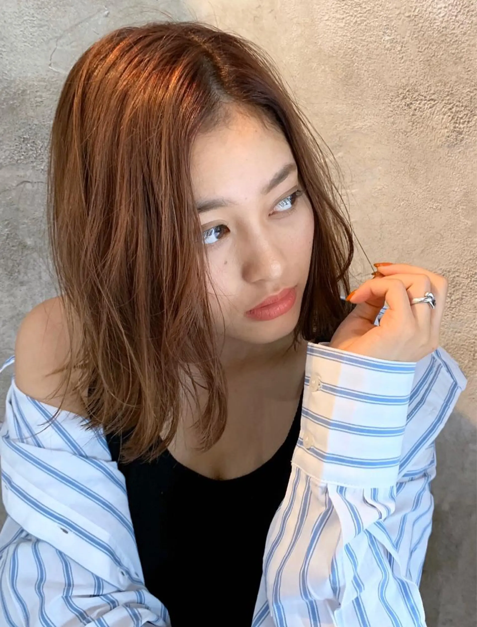 ミディアム カラー 銀座No.1髪質改善 縮毛矯正/本木のヘアスタイル