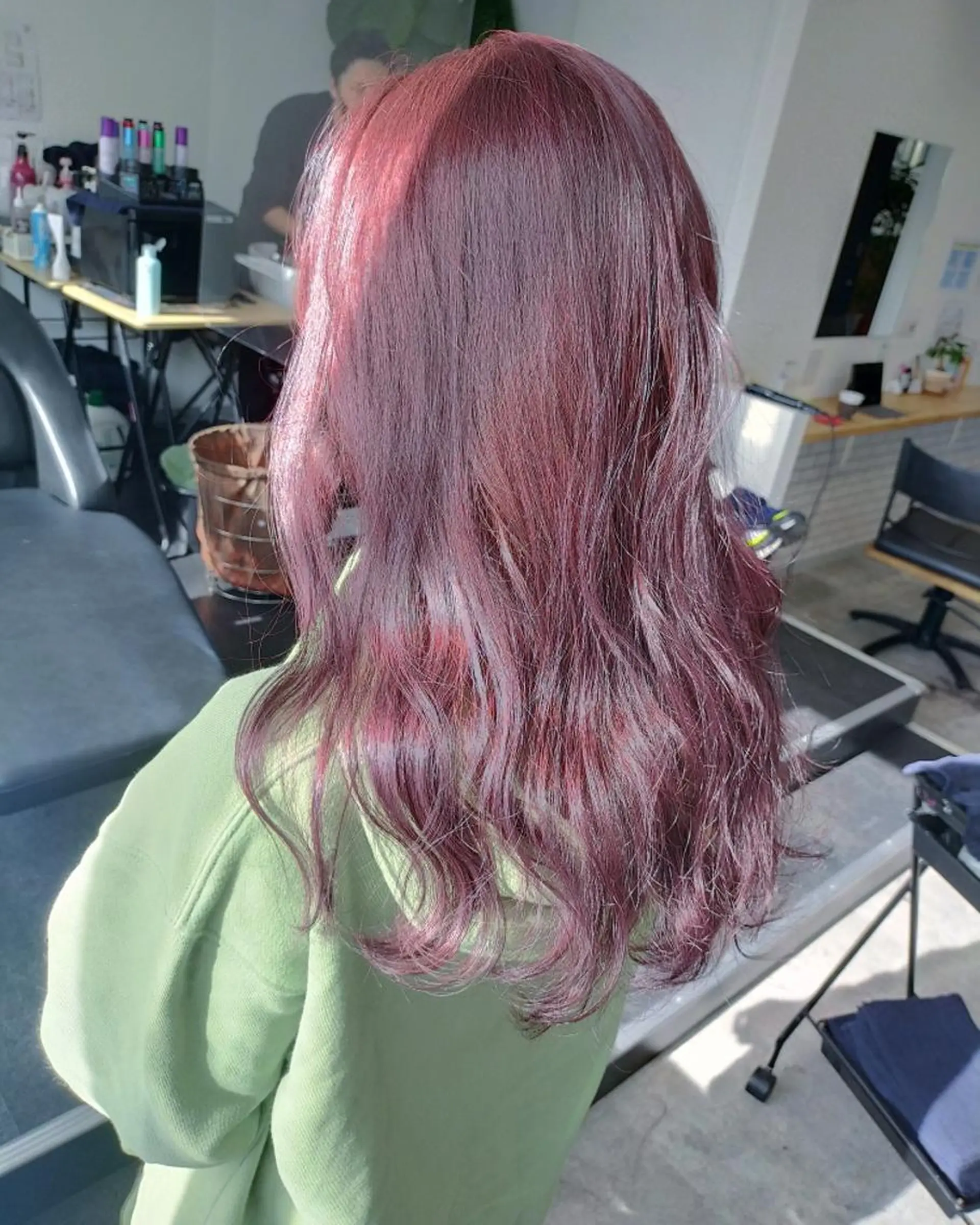 ロング カラー ピンクカラー JIL BLAN 京都所属・RU RIのヘアスタイル