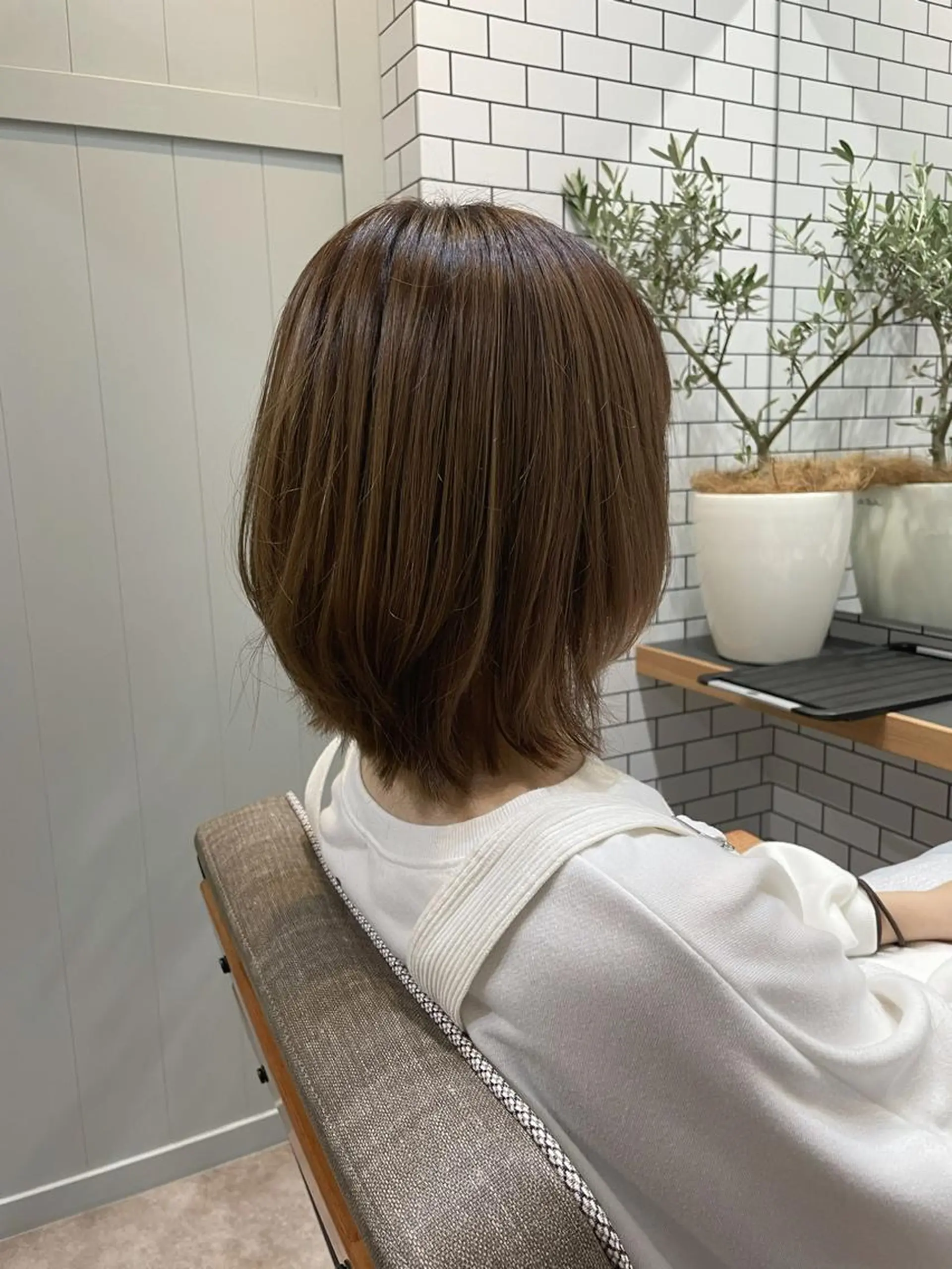 ミディアム ミディアムパーマ ボブ ハイライト 髪質改善 韓国風ヘア ✨ハイトーン✨ダブル カラー✨シバサキのヘアスタイル