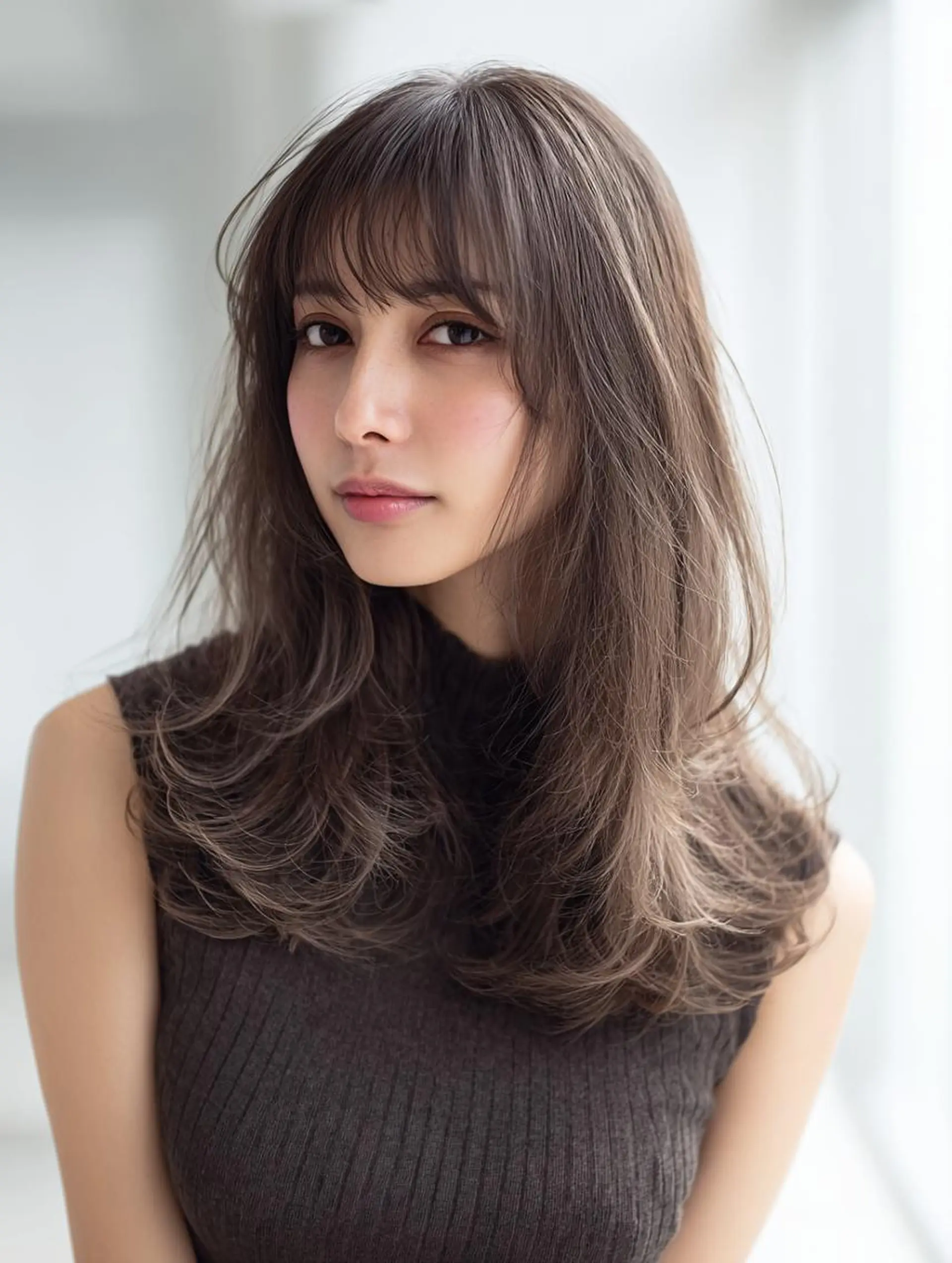 セミロング ハッシュカット 髪質改善 レイヤーカット 縮毛矯正 トリートメント カット ヘアカラー トリートメント 生艶髪＆レイヤー🔔 渋谷お薦めNo.1✨のヘアスタイル