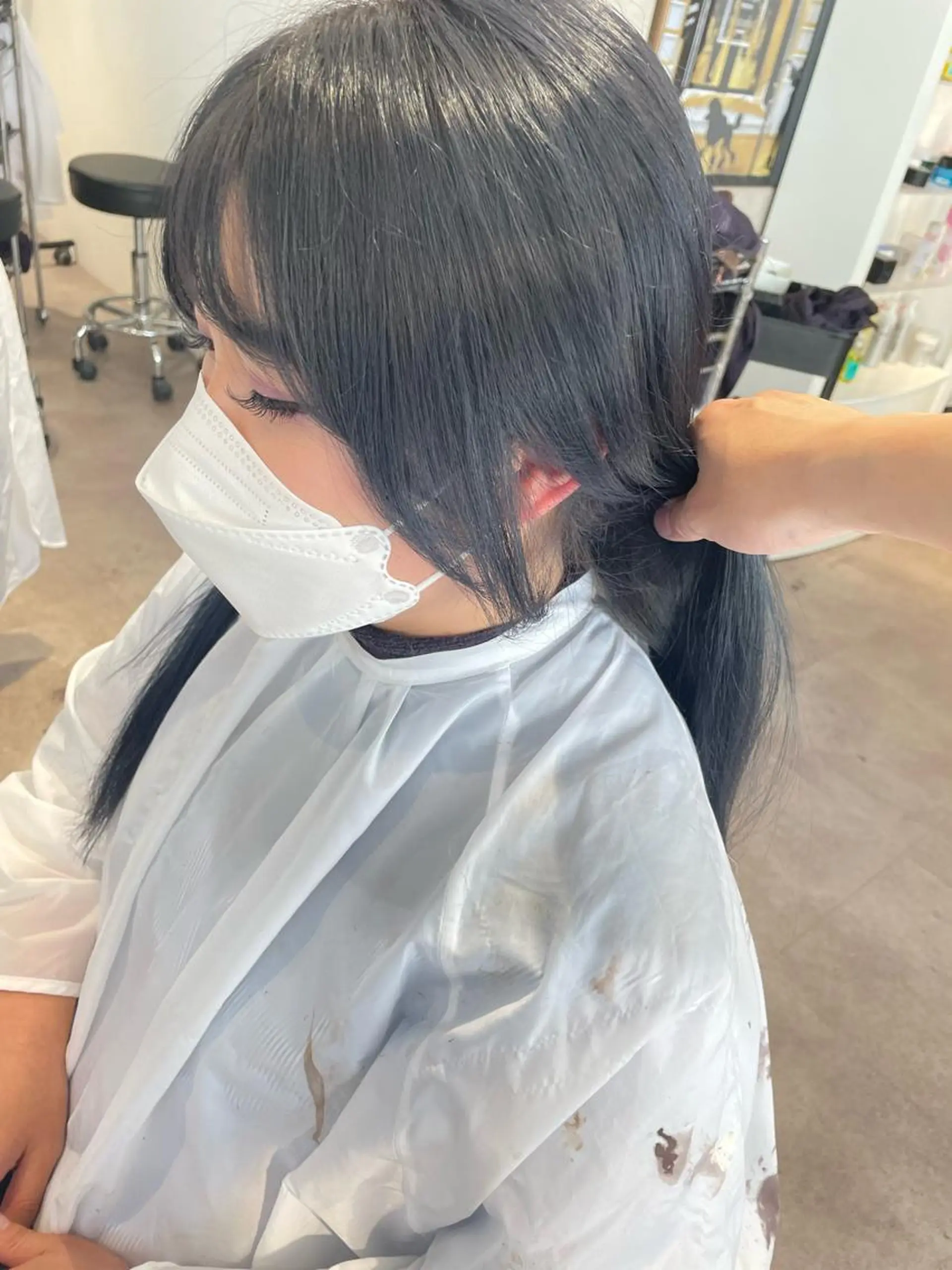 セミロング カラー ブリーチ ケアブリーチ ダブルカラー ハイライトカラー イルミナカラー オリーブカラー 特化　　kaiのヘアスタイル