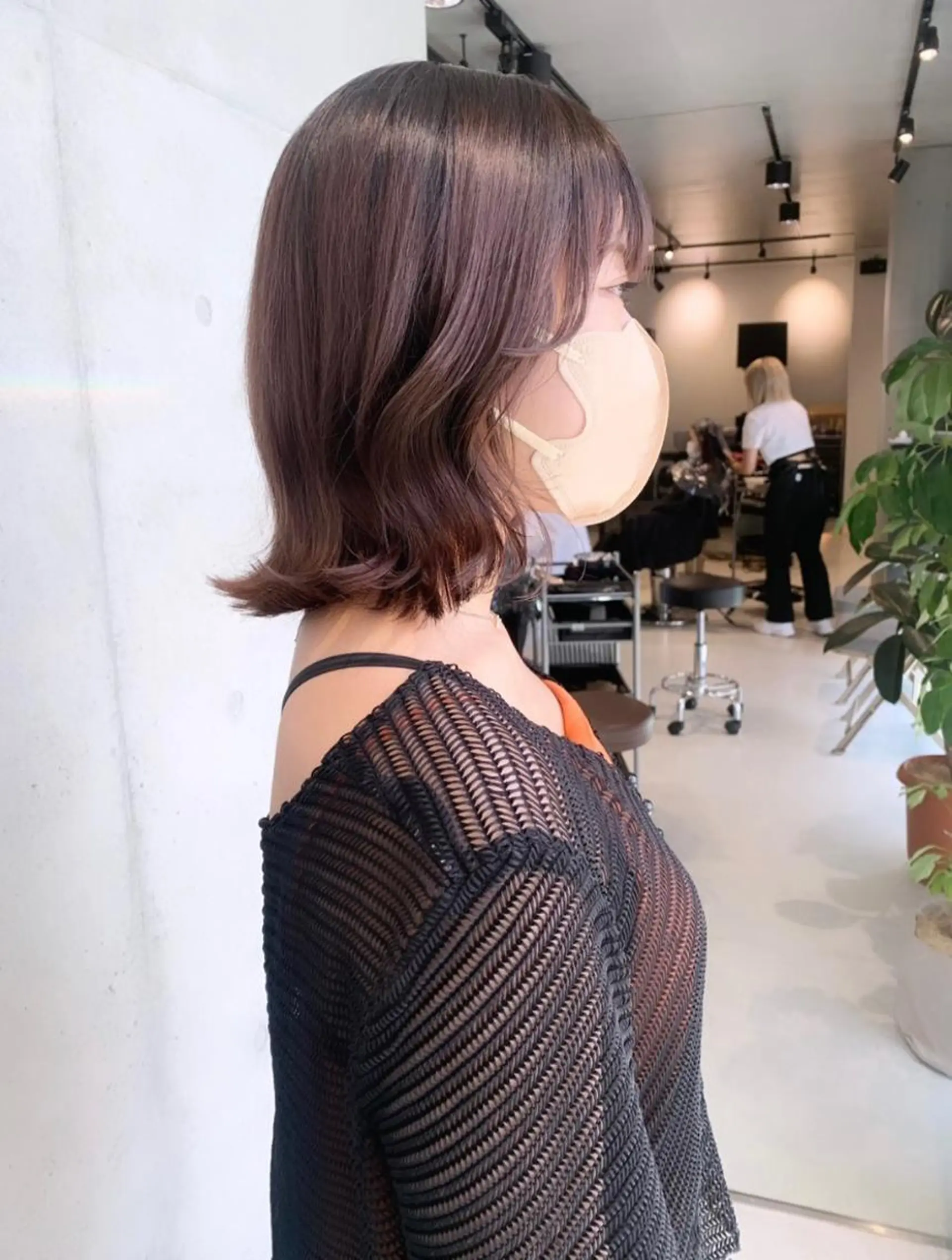 ミディアム カラー カット ヘアカラー トリートメント ヘッドスパ ヘアセット 透明感/オリーブ/ グレージュ/YUKAのヘアスタイル