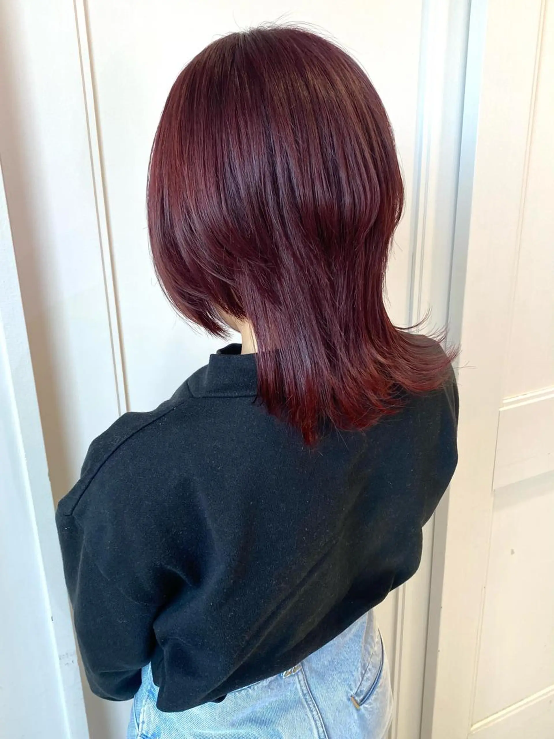 ミディアム カラー ブリーチ カシス レッドカラー Ayuna /透明感カラーのヘアスタイル