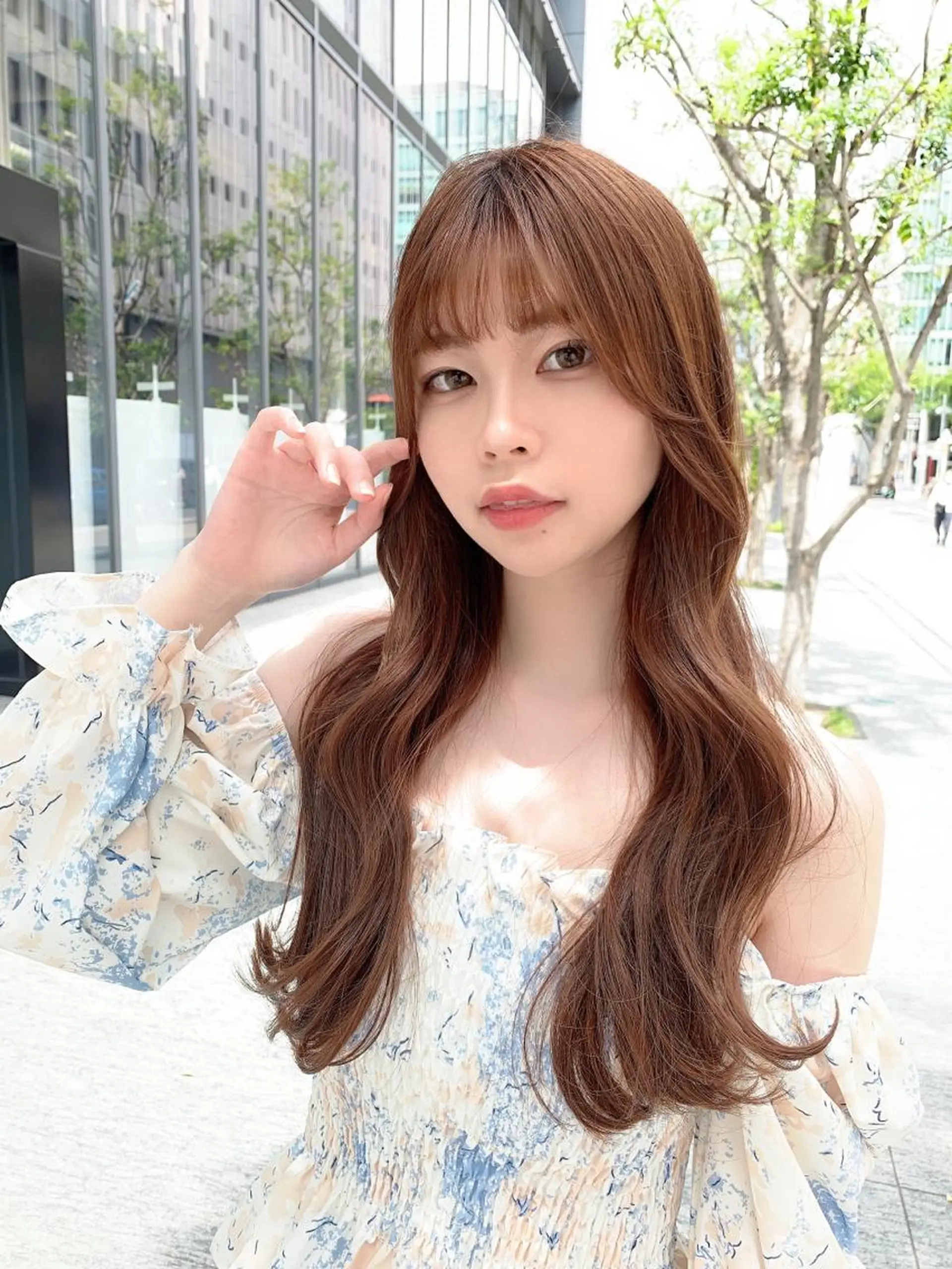 ロング カラー カット ヘアカラー トリートメント レイヤーカット/ 顔周り 五島巨幹のヘアスタイル