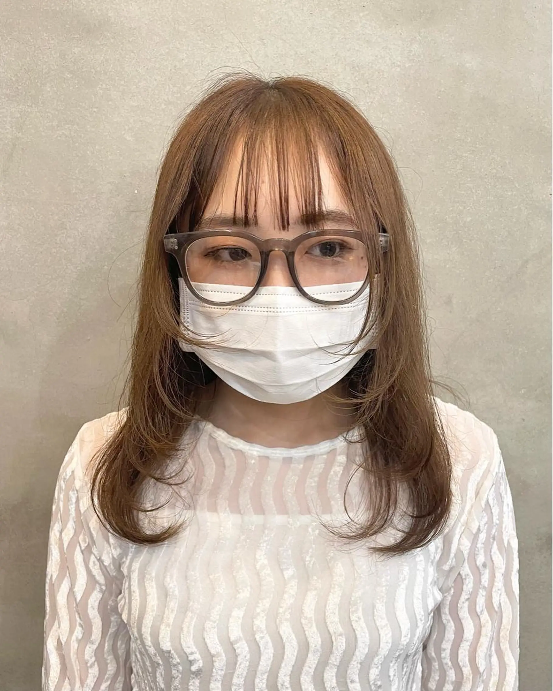 セミロング カラー ヘアアレンジ カット ヘアカラー トリートメント 【ピンク/韓国ヘア/ ヘアセット】亜海のヘアスタイル