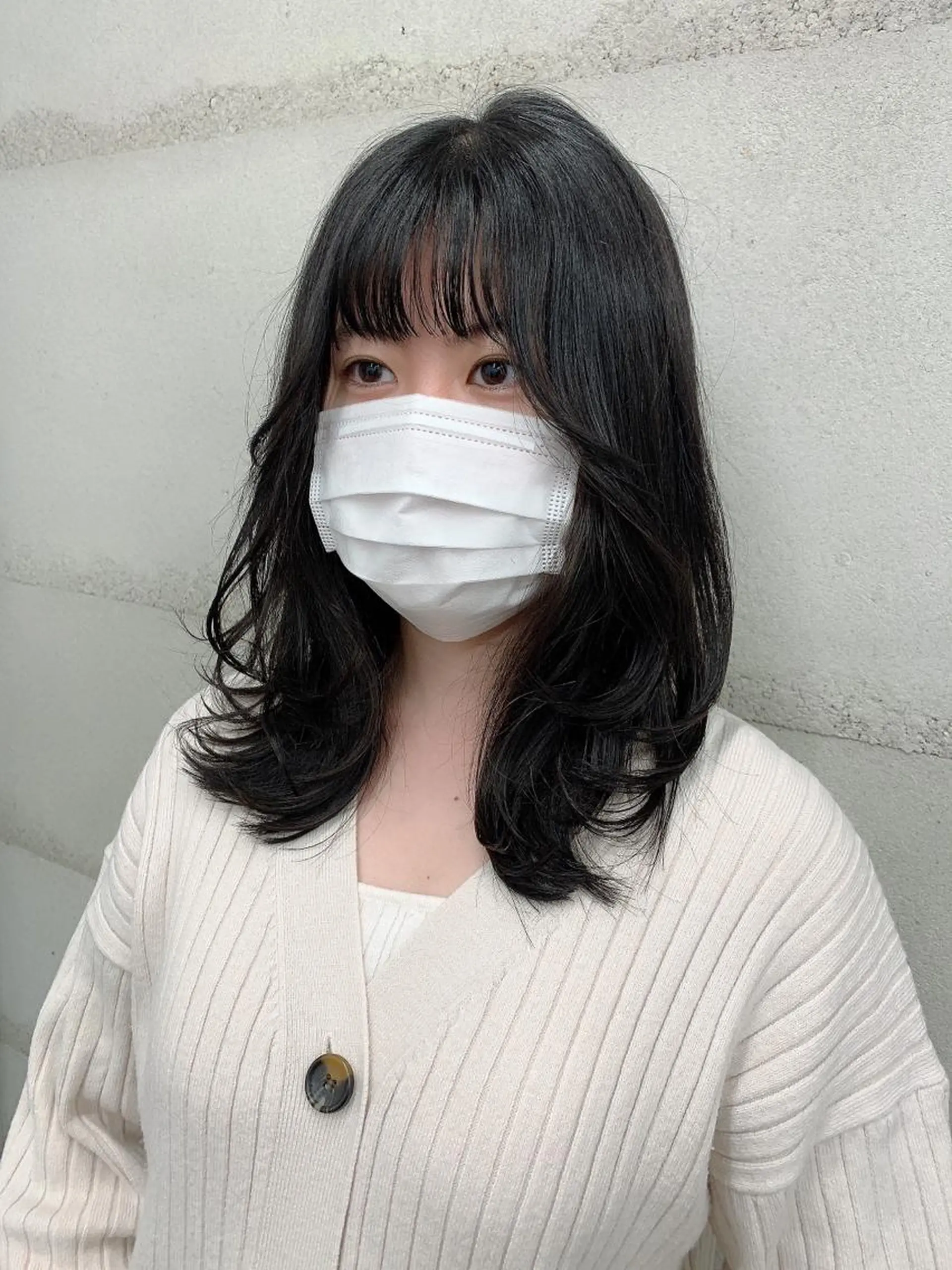 ミディアム カラー 透明感/オリーブ/ グレージュ/YUKAのヘアスタイル