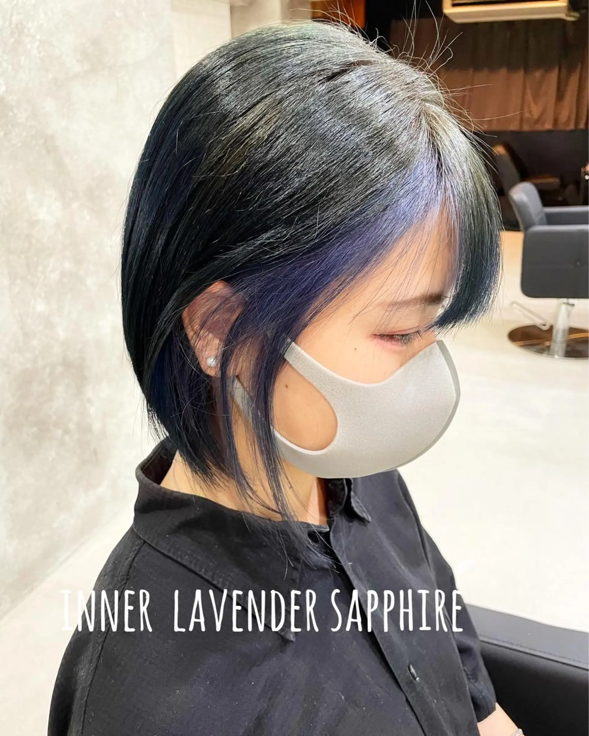 ショート カラー インナーカラー ラベンダーカラー ボブ ヘアカラー トリートメント Nino（ニーノ）所属・にしき さんのヘアスタイル