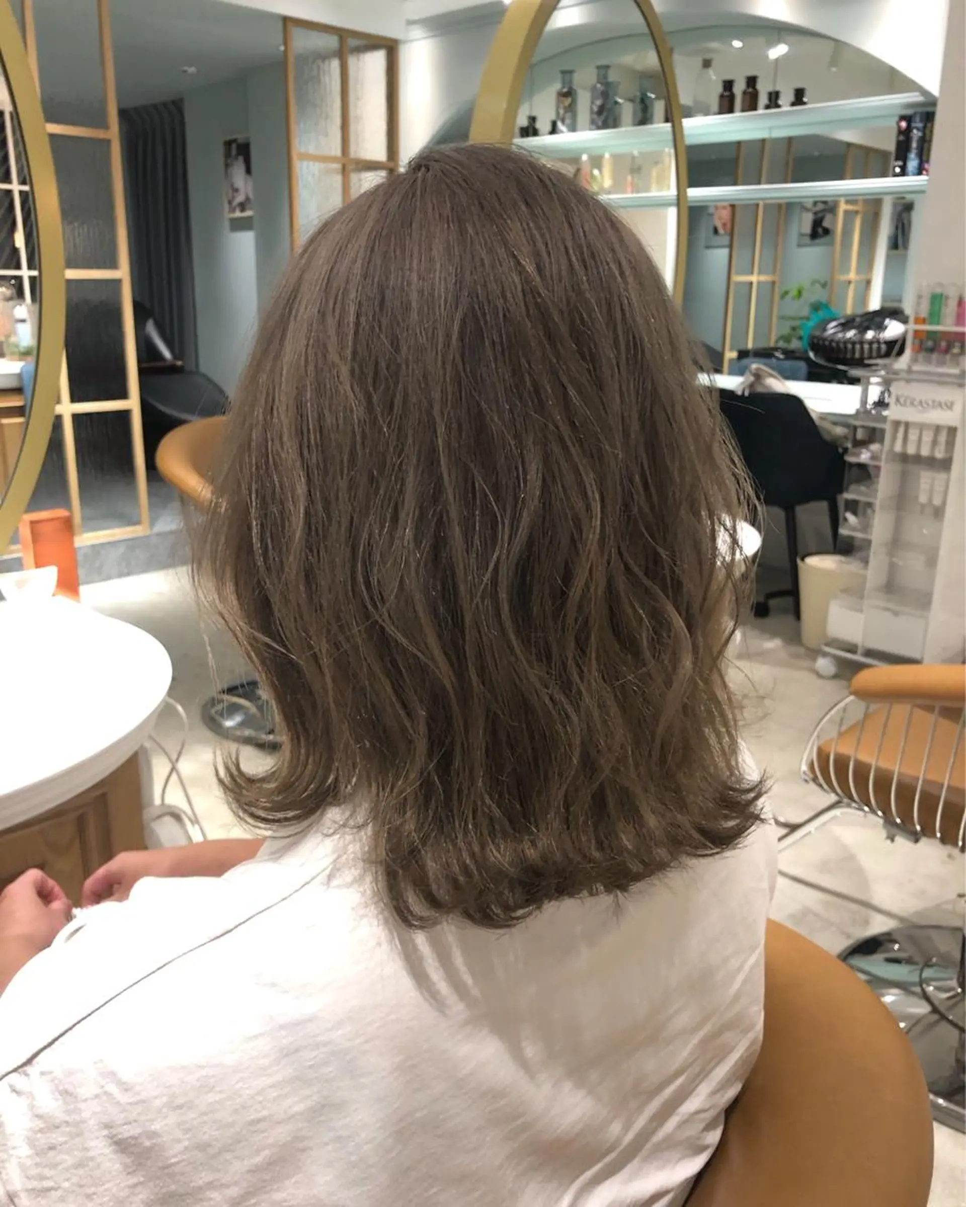 ミディアム カラー ベージュカラー ミルクティーベージュ 縮毛矯正/ 髪質改善/浅見拓哉のヘアスタイル