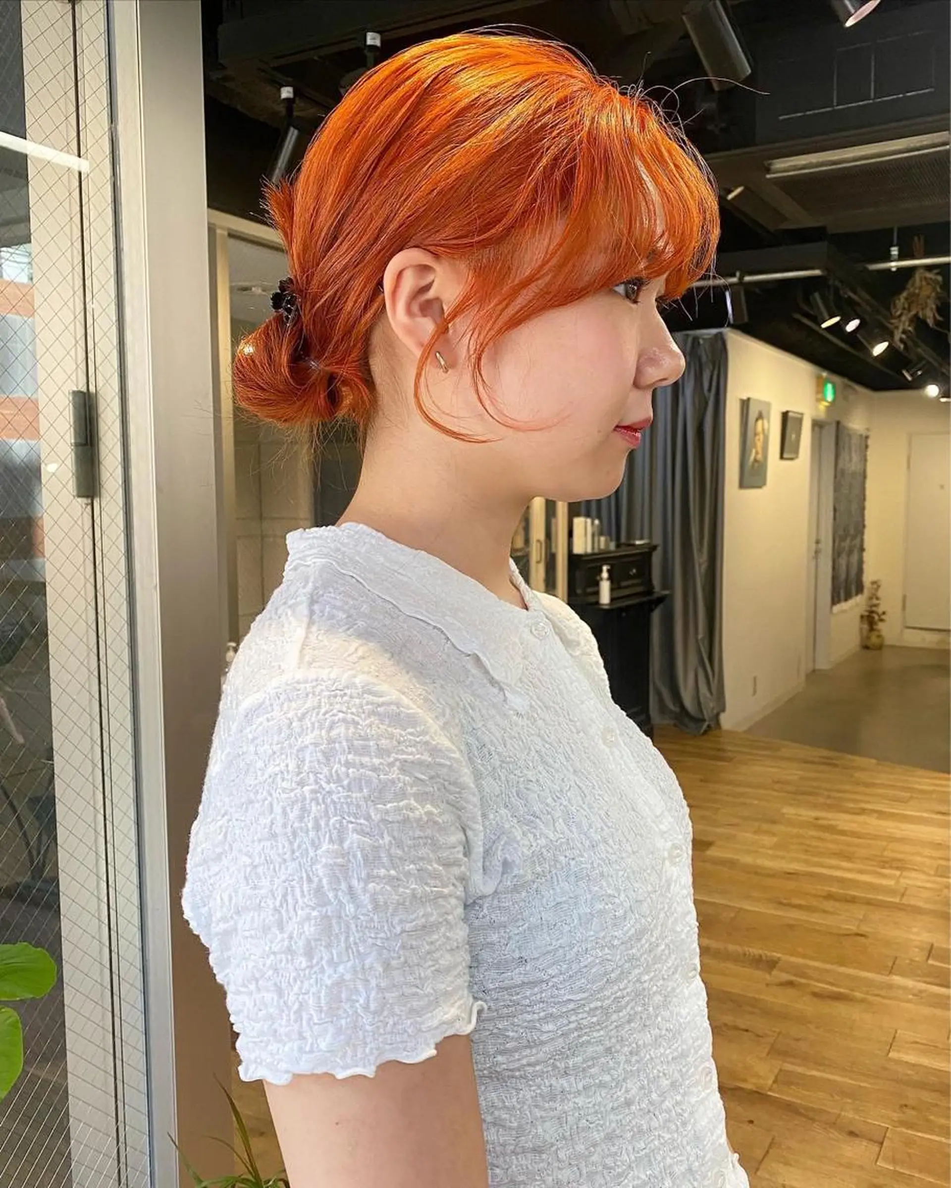 ミディアム カラー ヘアアレンジ オレンジ GIVET (ジヴェ)所属・撮影モデル募集 🦋soemikaのヘアスタイル