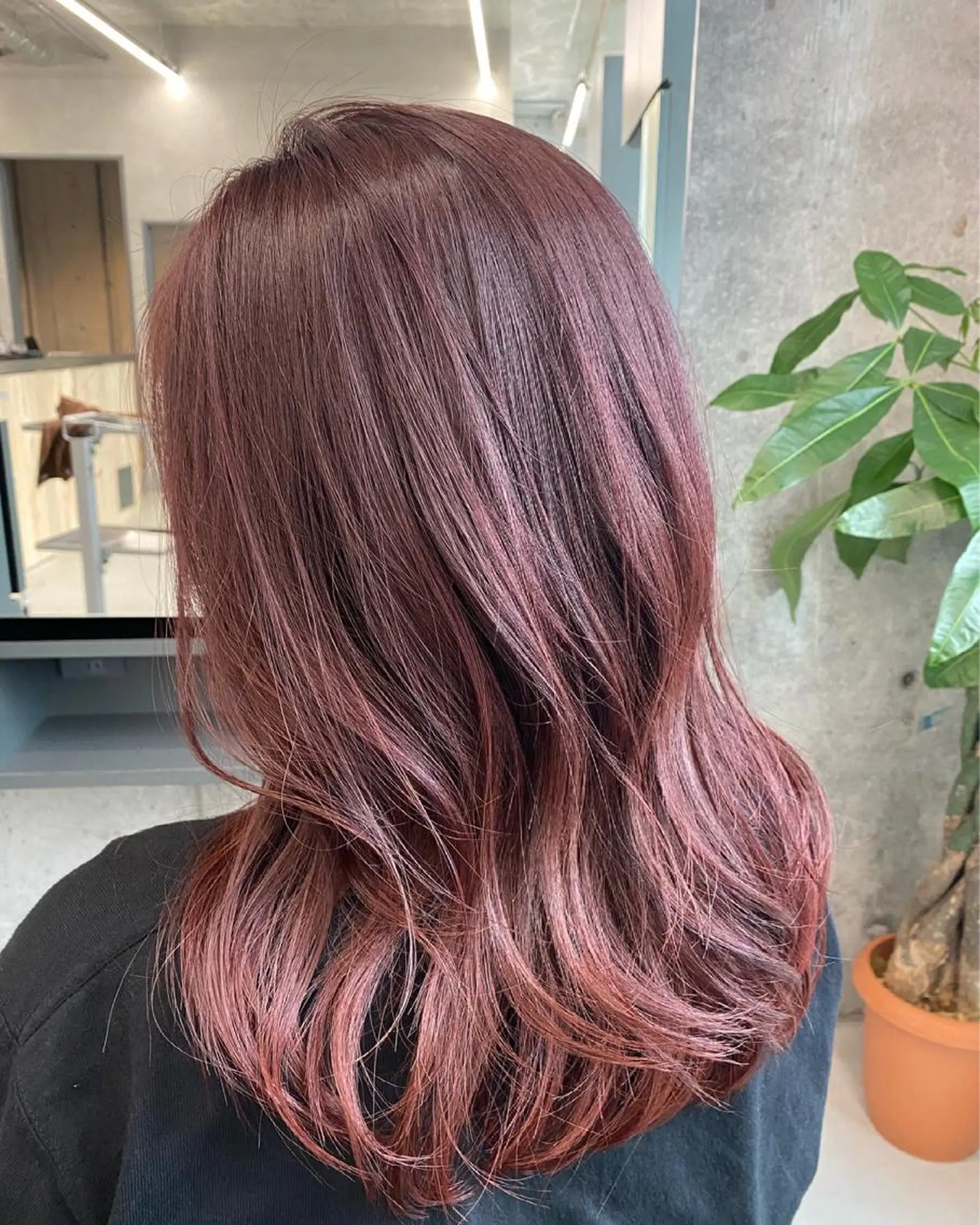 セミロング カラー ブリーチ ブリーチなしカラー 韓国風ヘア レイヤー/柔色 カラー/SAkiのヘアスタイル