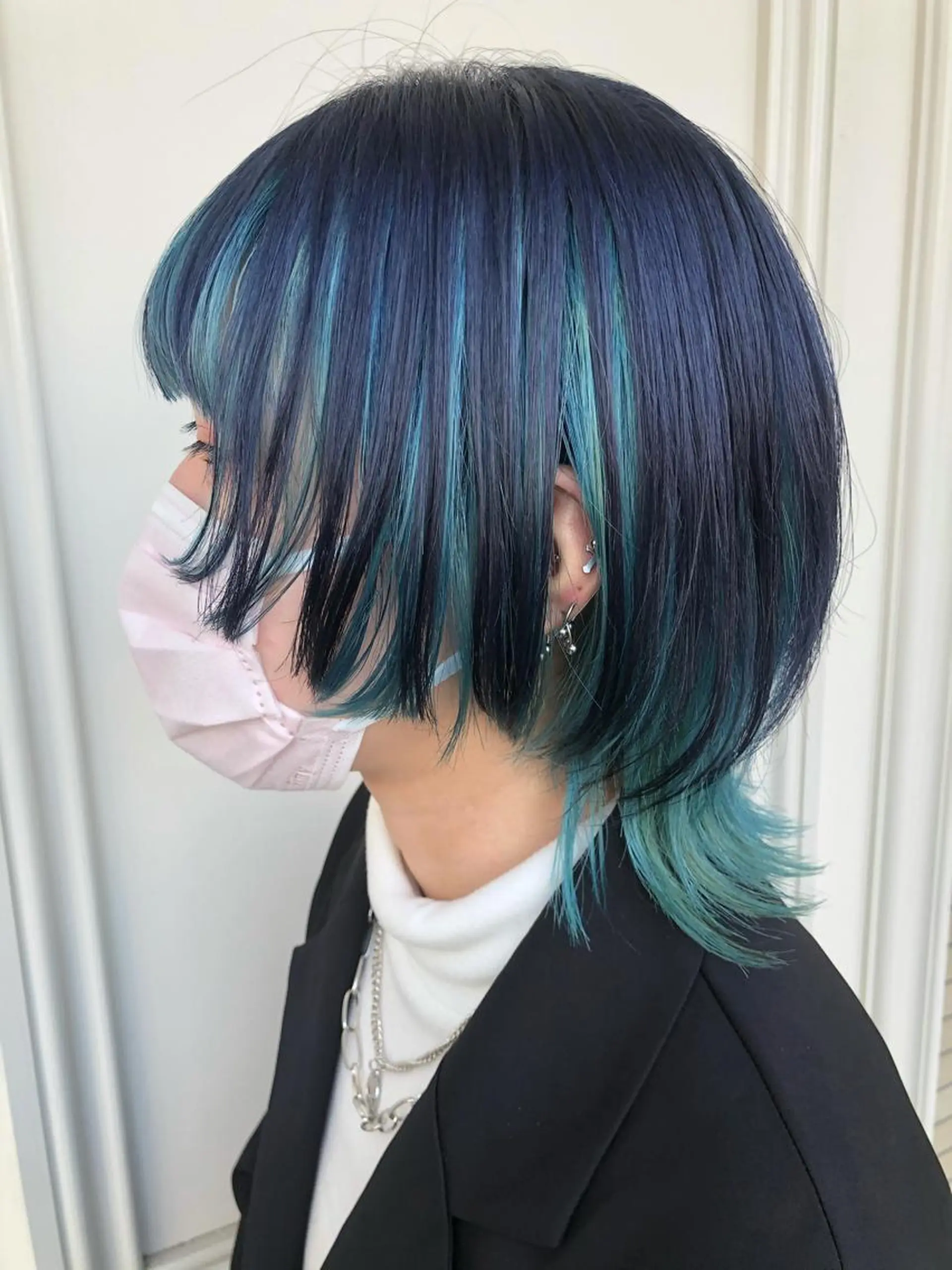 ミディアム カラー 森安 華楠のヘアスタイル