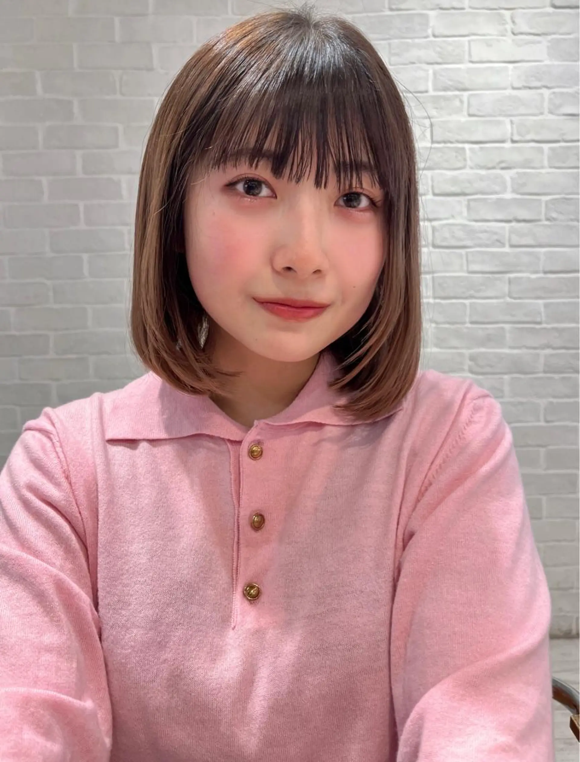 ミディアム ボブ タンバルモリ 韓国風ヘア 【韓国ヘア×透明感 カラー】笹谷 莉未のヘアスタイル