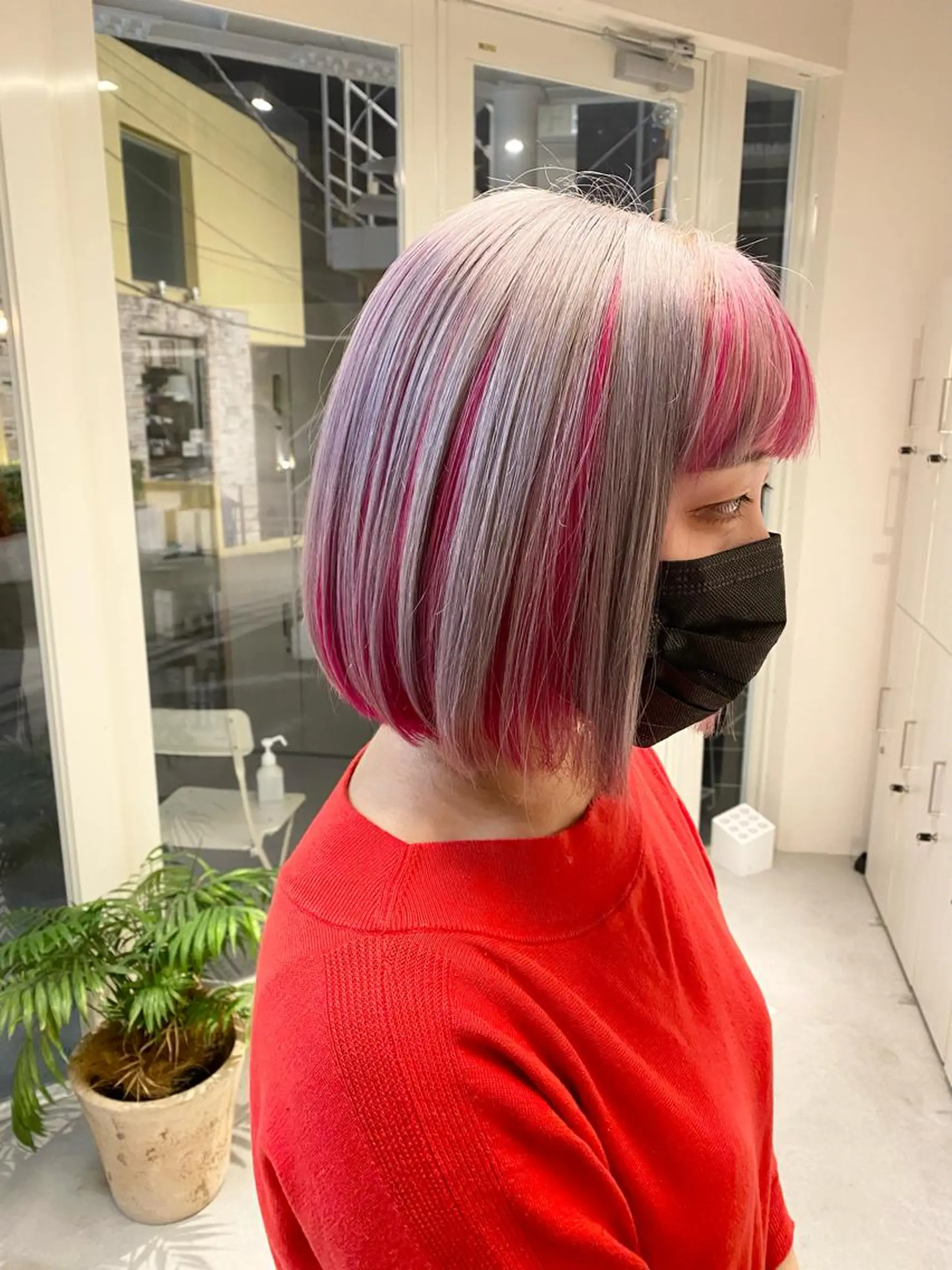 ショート カラー インナーカラー ピンクカラー シルバー ❄️中川 慎之介❄️のヘアスタイル