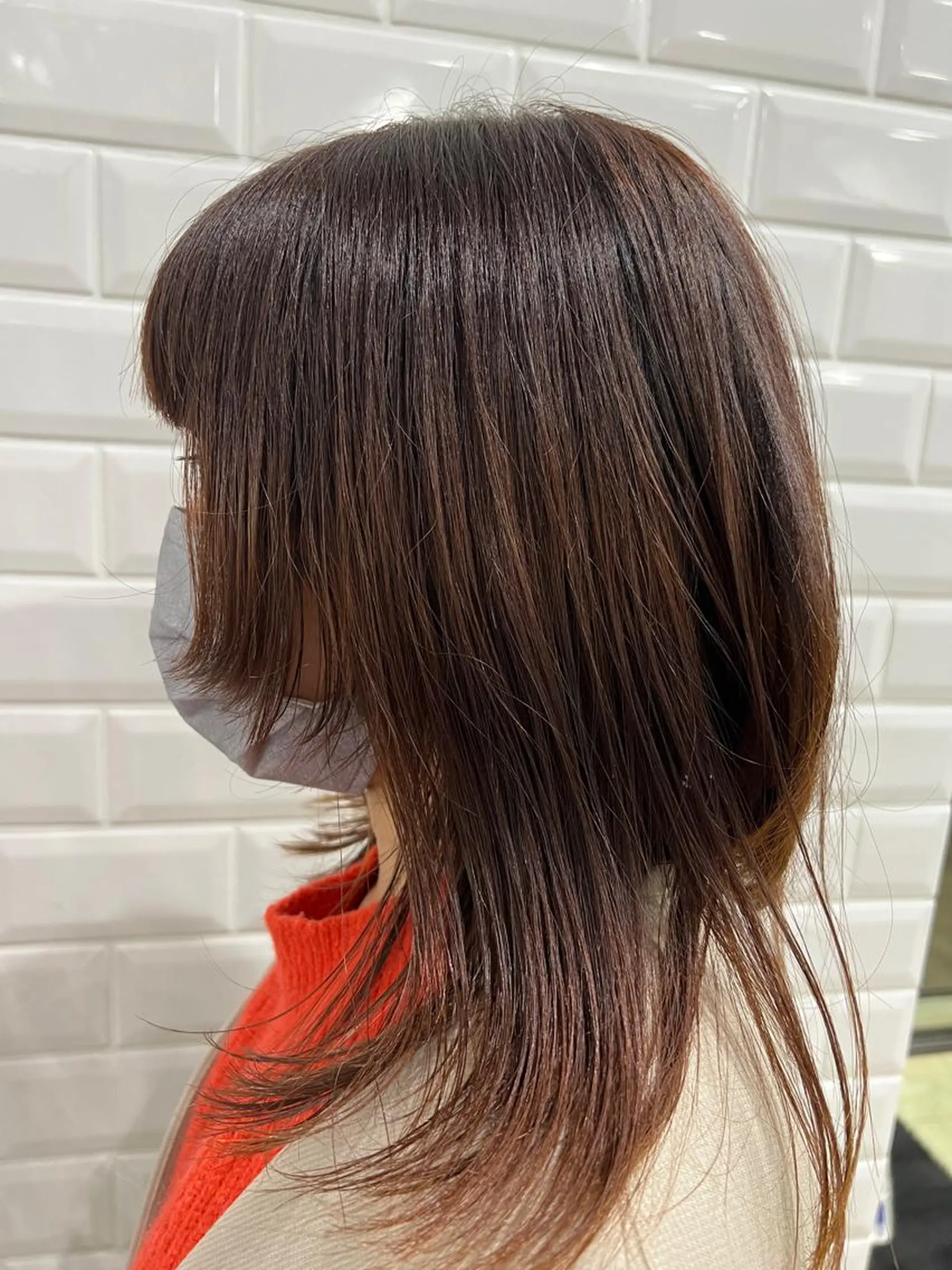 ミディアム 顔まわりレイヤー レイヤーカット SORA麻布十番店所属・細井 敦生のヘアスタイル