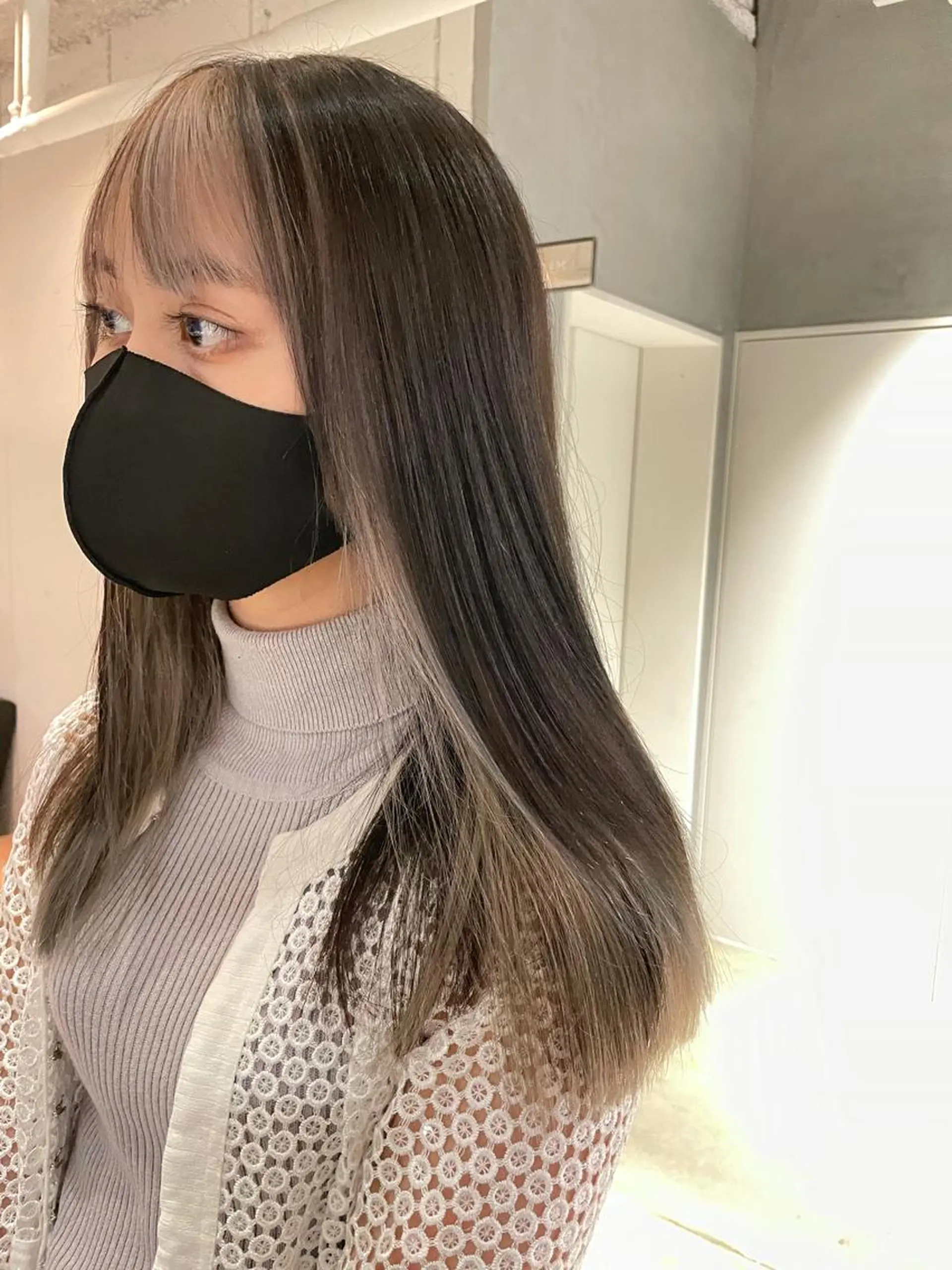 ミディアム 美髪矯正/艶カラー ボブ/栄/鐘ヶ江純也のヘアスタイル