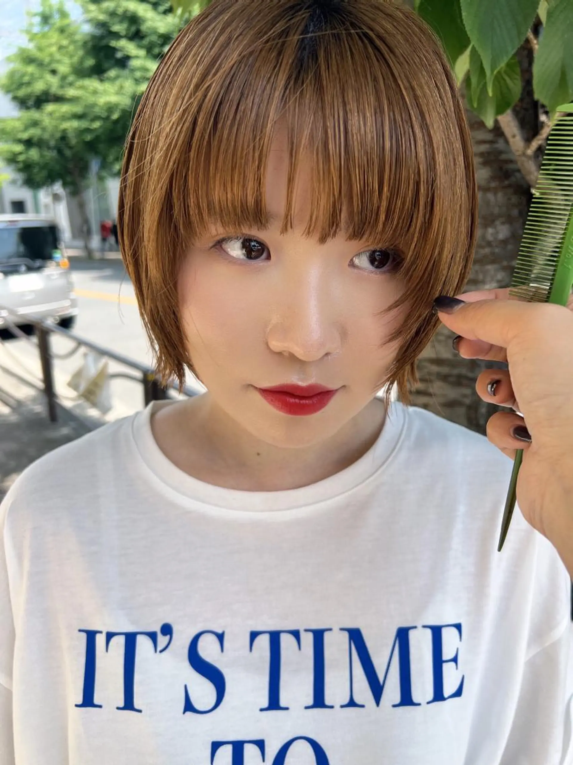 ショート ボブレイヤー ボブ 顔まわりレイヤー 顔周りカット レイヤーカット オブヘアー所属・カイ マコトのヘアスタイル