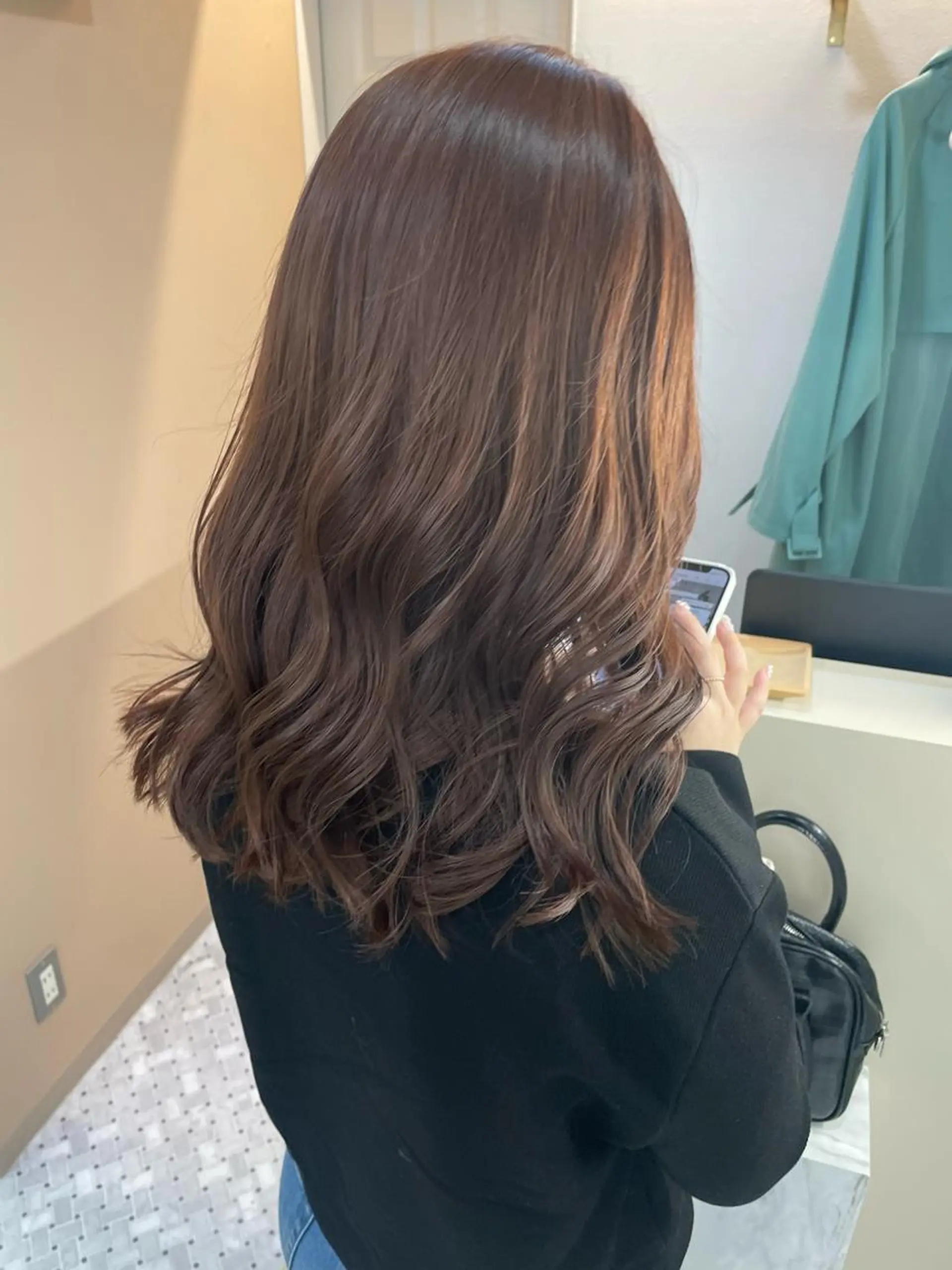 ミディアム rina／ベージュ ワンホン/韓国ヘアのヘアスタイル