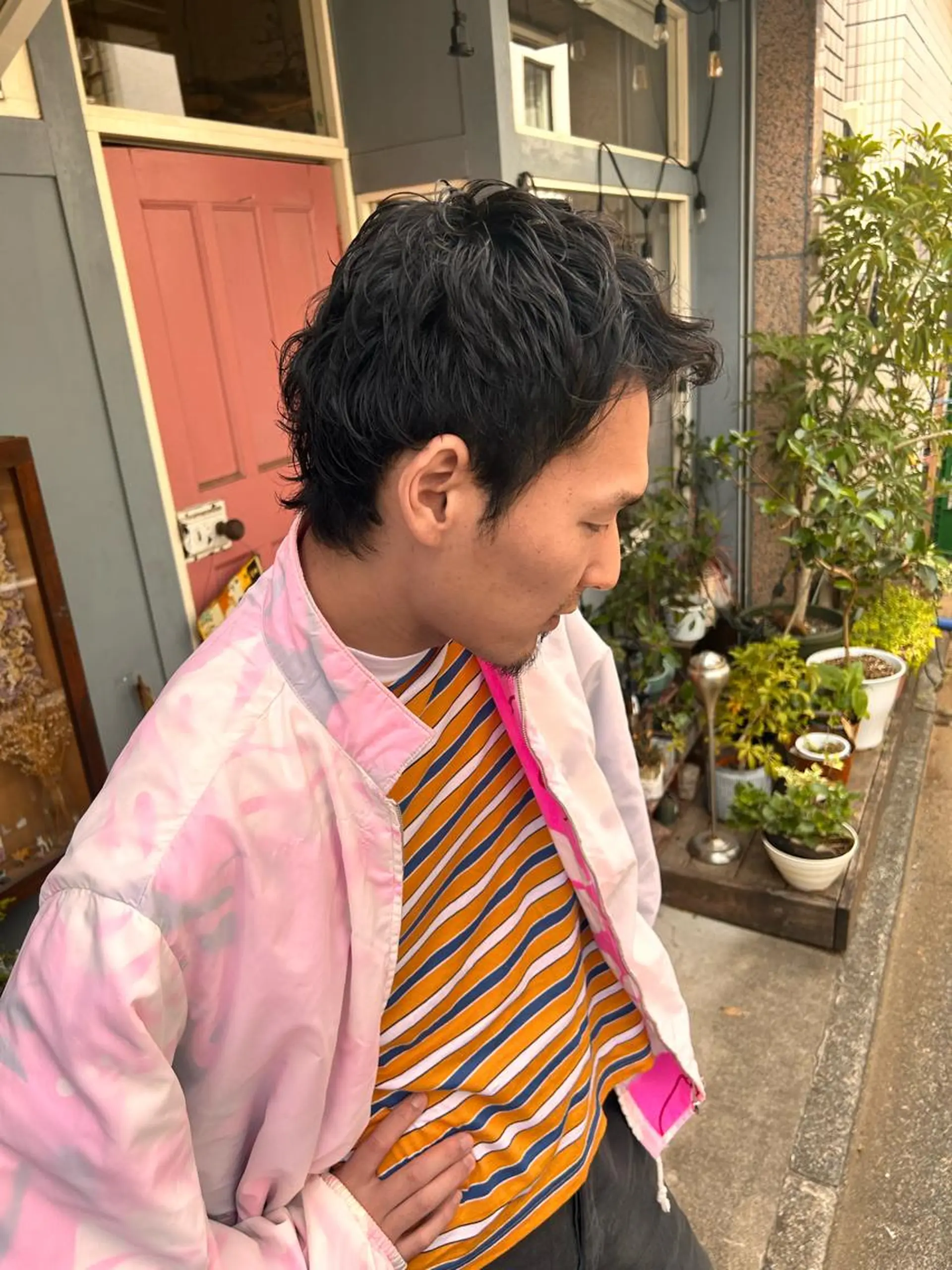 ショート パーマ メンズ カット パーマ 清水千優/パーマ/透 明感カラー/メンズのヘアスタイル