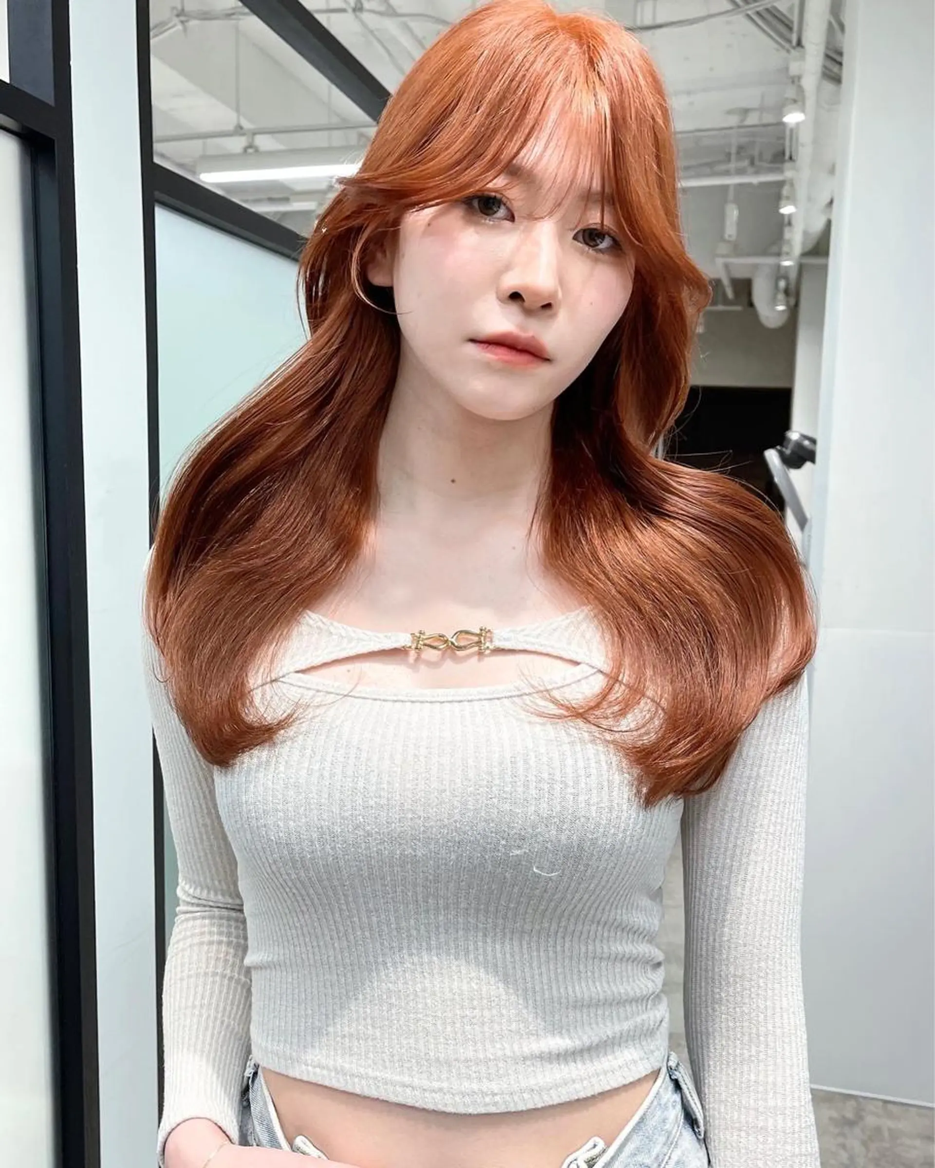 ロング 韓国風ヘア レイヤーカット カット ヘアカラー トリートメント 韓国レイヤーカット 髪質改善▫️水野有真のヘアスタイル