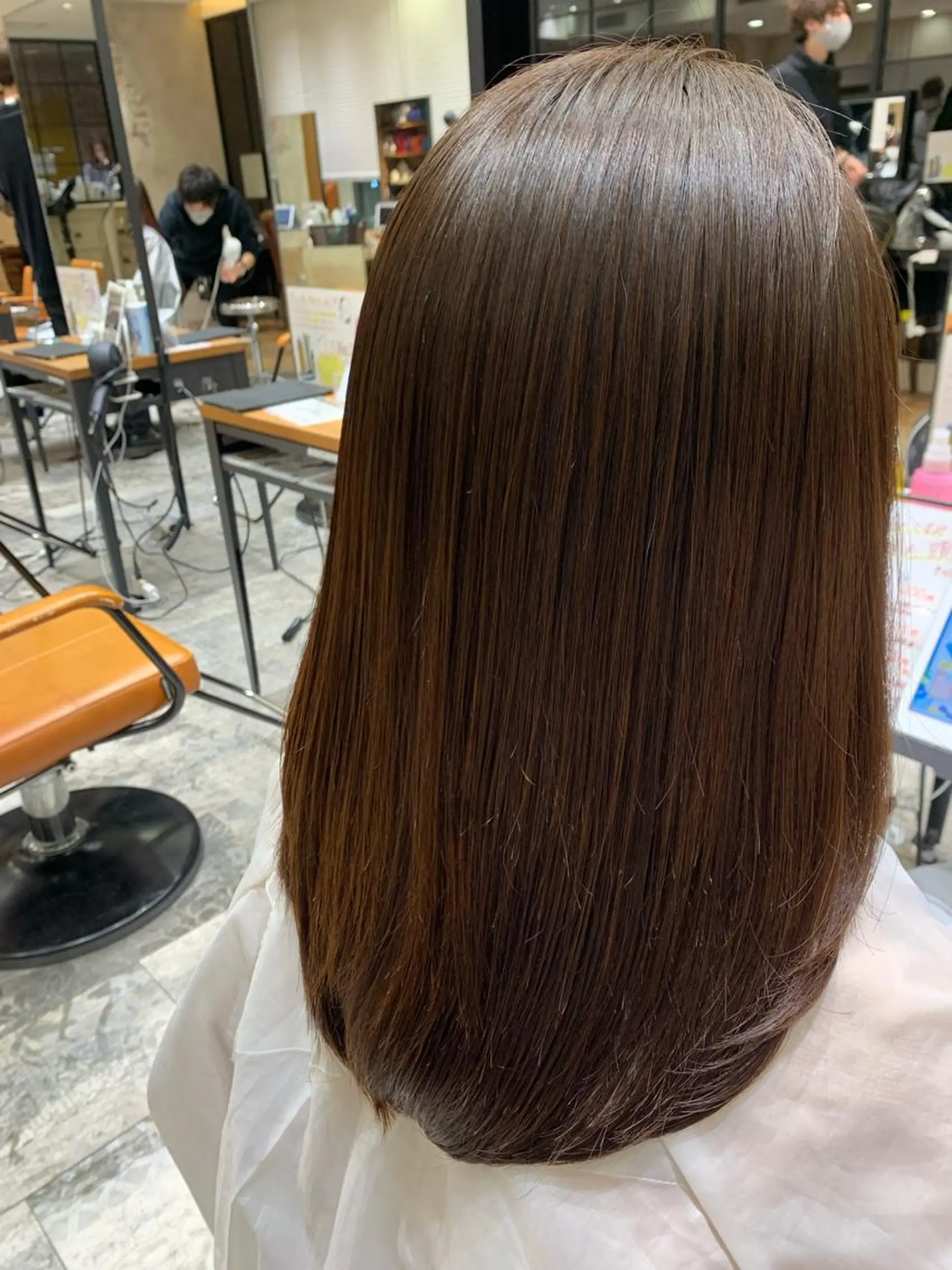 セミロング カラー パーマ 黒髪 ブリーチ ブリーチなしカラー 伸ばしかけ 髪質改善 トリートメント ヘッドスパ 美髪ヘッドスパ🫧 西山紗奈江💆‍♀️のヘアスタイル