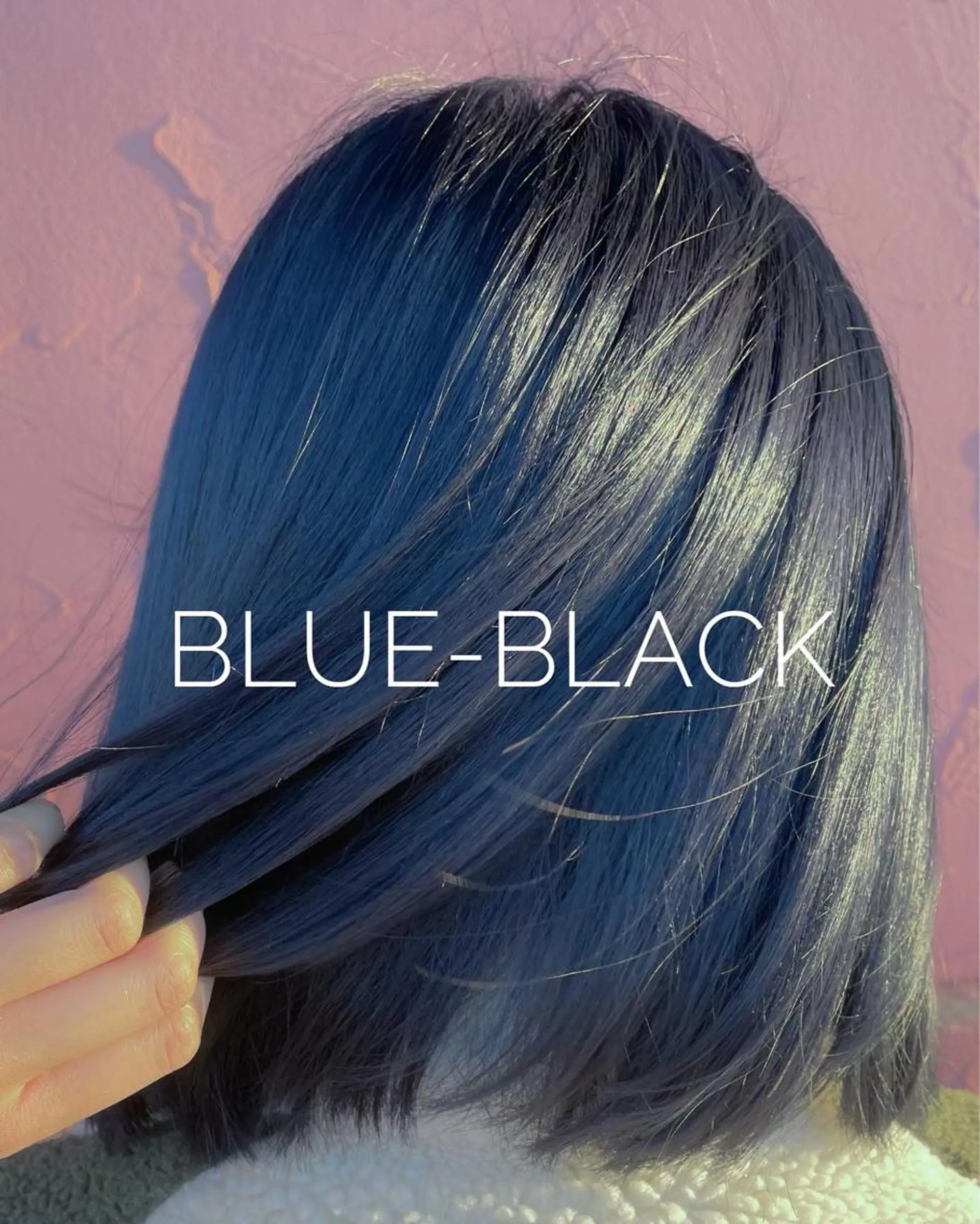 ミディアム カラー 黒髪 ブルーカラー ブルーブラック TAKIZAWA 武蔵小杉のヘアスタイル