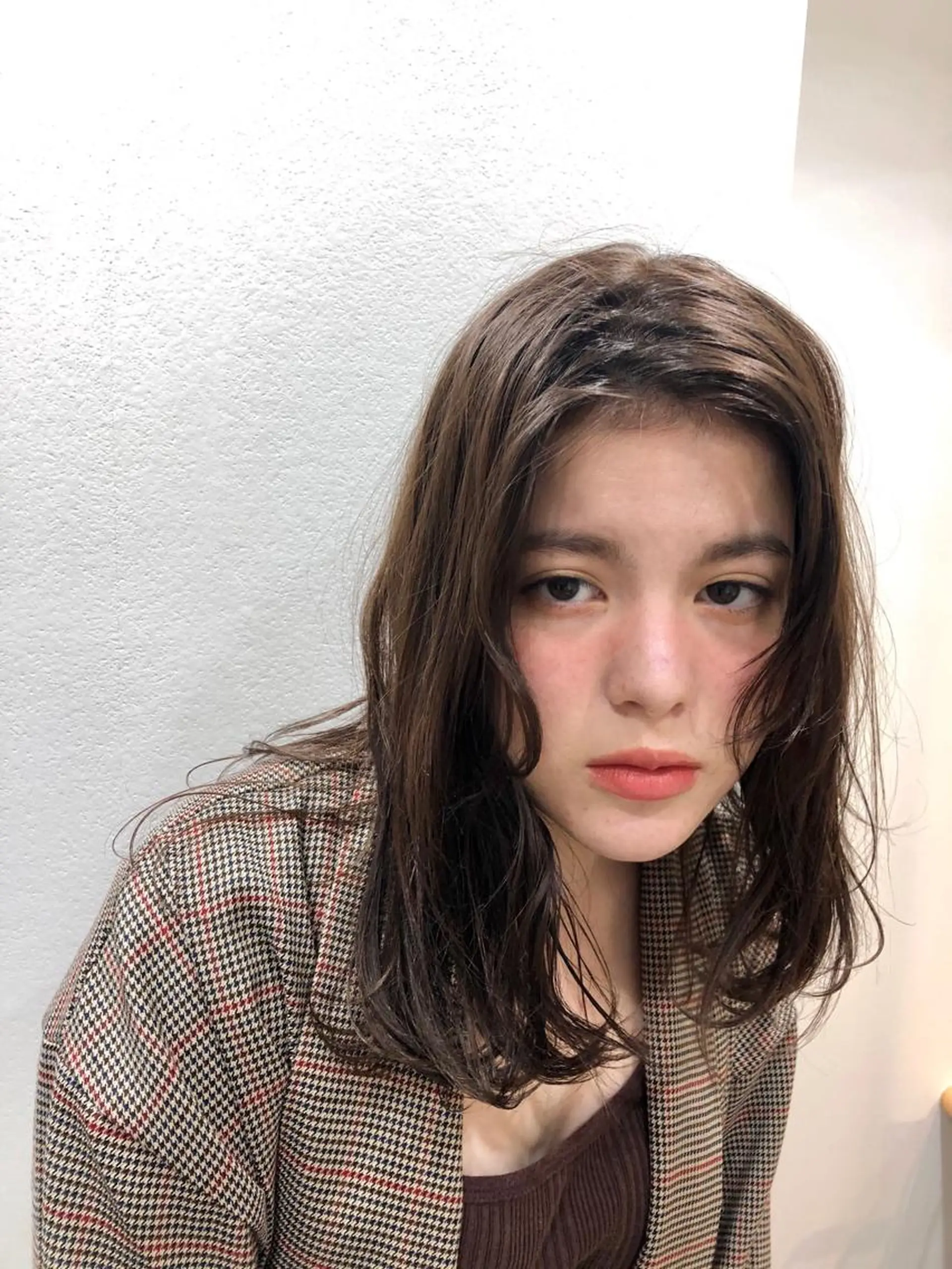 ミディアム カラー パーマ 透明感カラー＊ レイヤー/清水大地のヘアスタイル