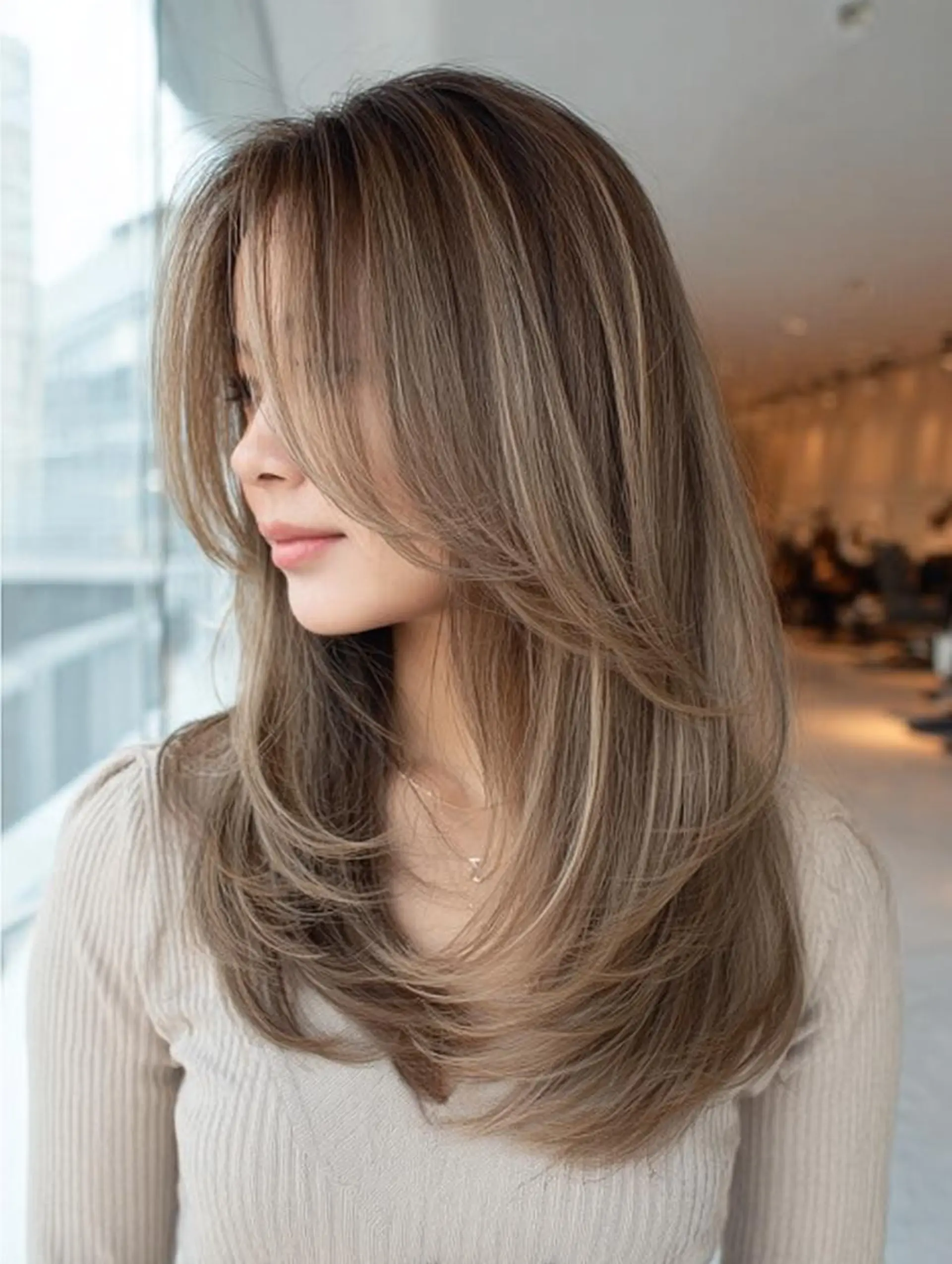 セミロング ハッシュカット 髪質改善 レイヤーカット 縮毛矯正 トリートメント カット ヘアカラー トリートメント 美容室難民支持率No 1✨生艶髪✨DAL.のヘアスタイル