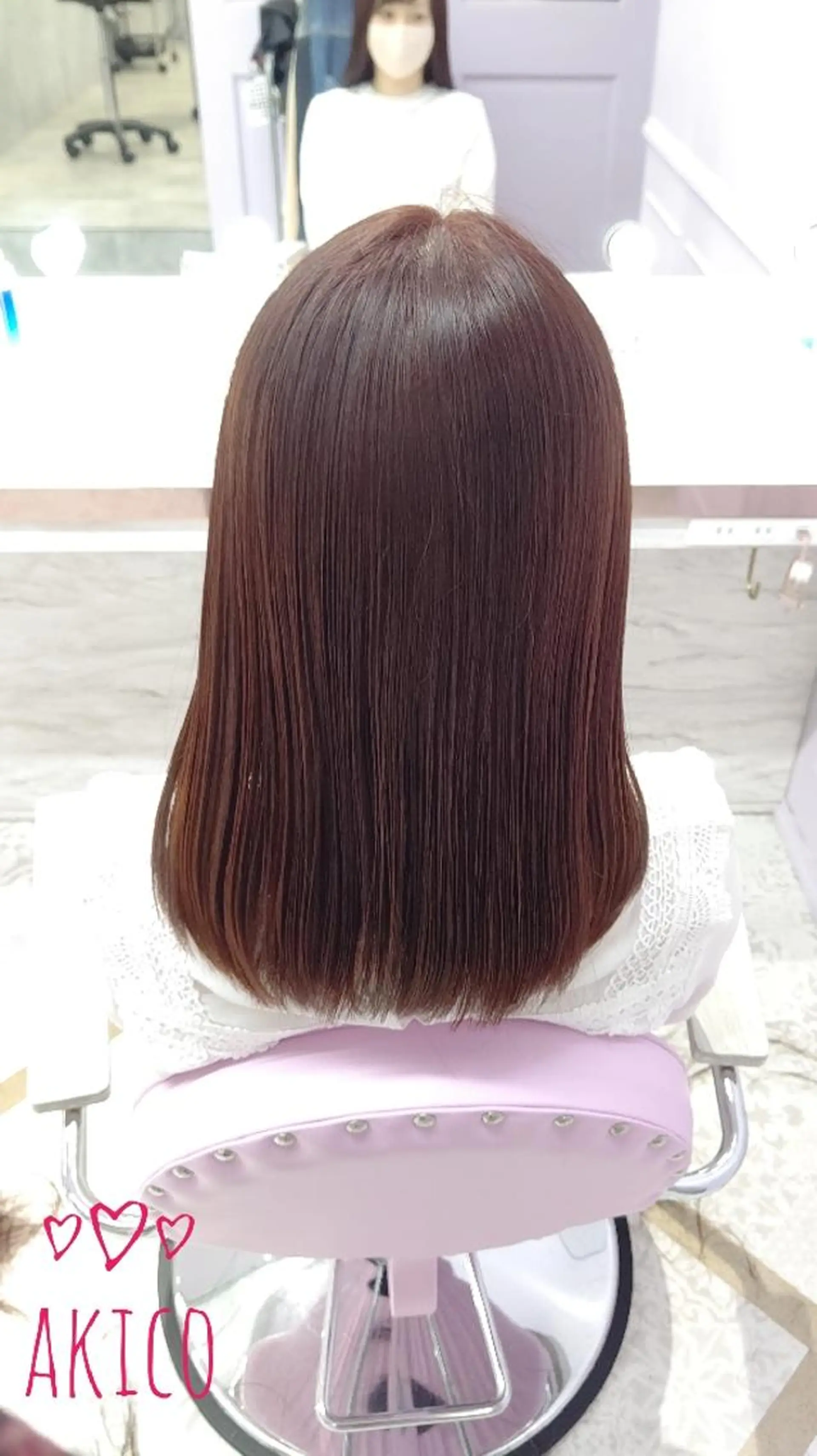 セミロング カラー LUXBE GALLERY なんば駅前店所属・ラックスビーギャラリ ー AKICOのヘアスタイル