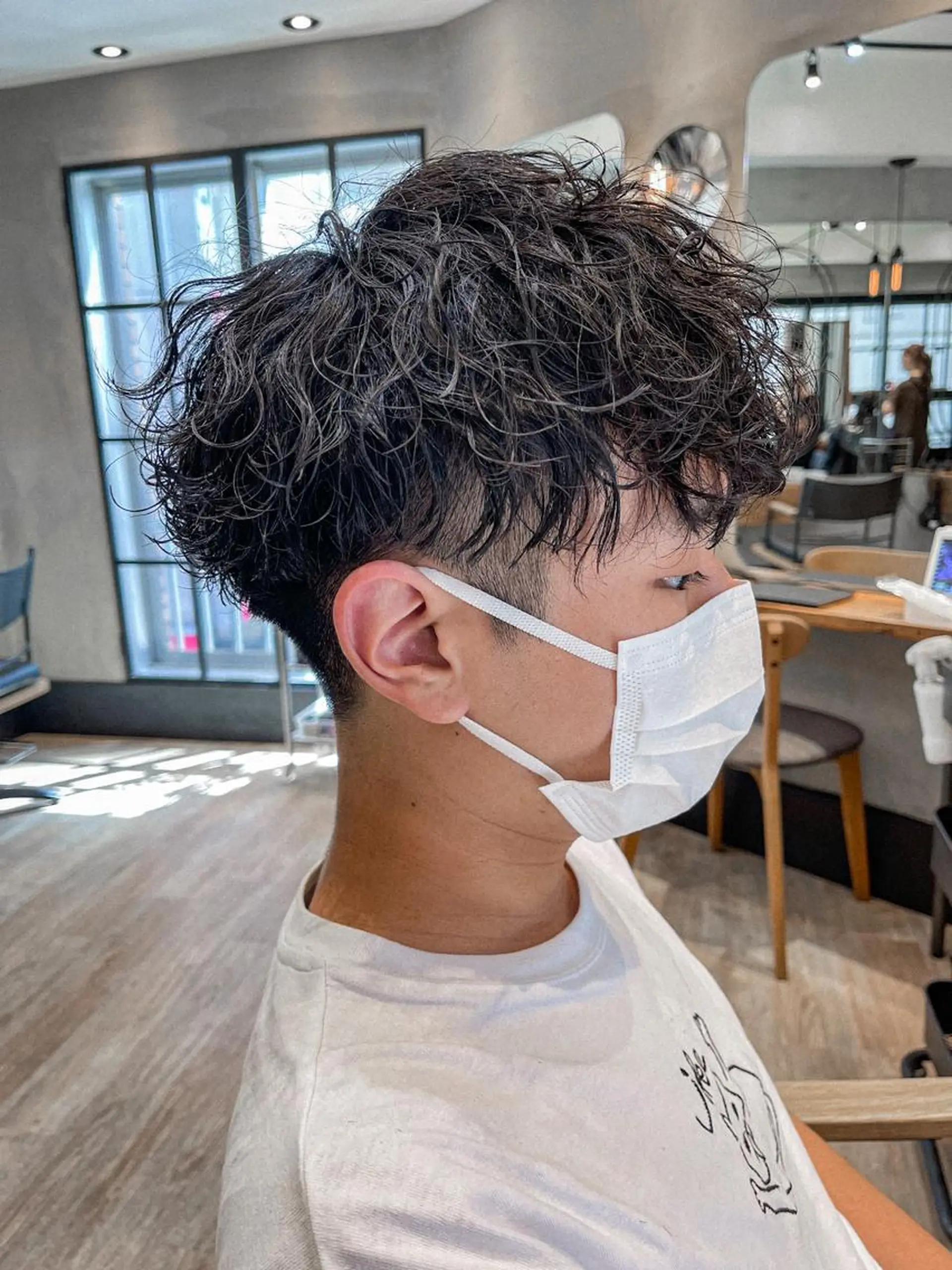 ショート パーマ メンズ フェードカット マッシュ メンズパーマ スキンフェード メンズツイストパーマ カット パーマ トリートメント ヘアセット amie高崎所属・高崎メンズパーマ 髪質改善TAKEのヘアスタイル