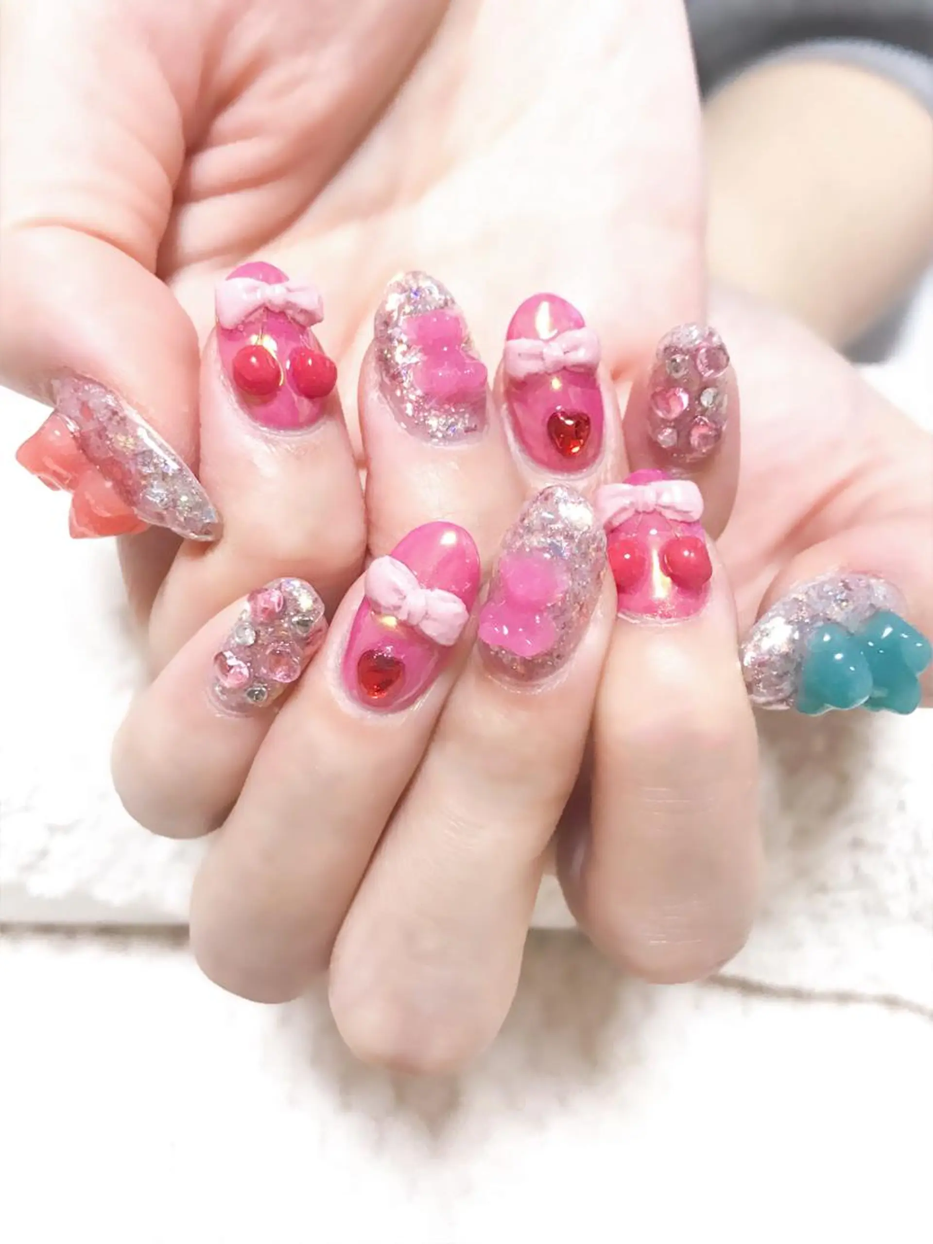 ネイル オーロラネイル ピンク Nyanco Nailのネイルデザイン