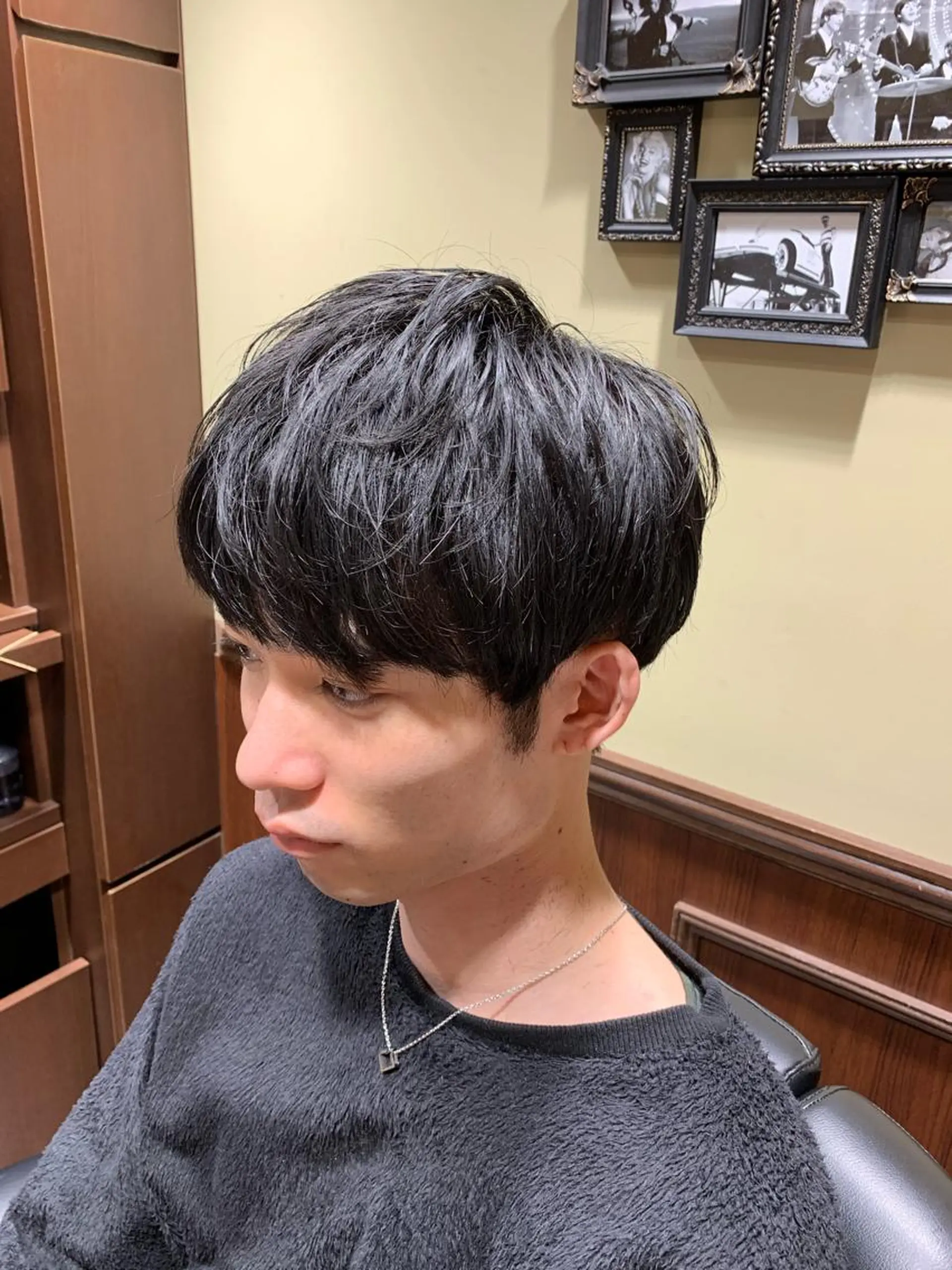 ミディアム メンズ HIROGINZAプレミアムバーバー赤坂店所属・田中 千恩のヘアスタイル