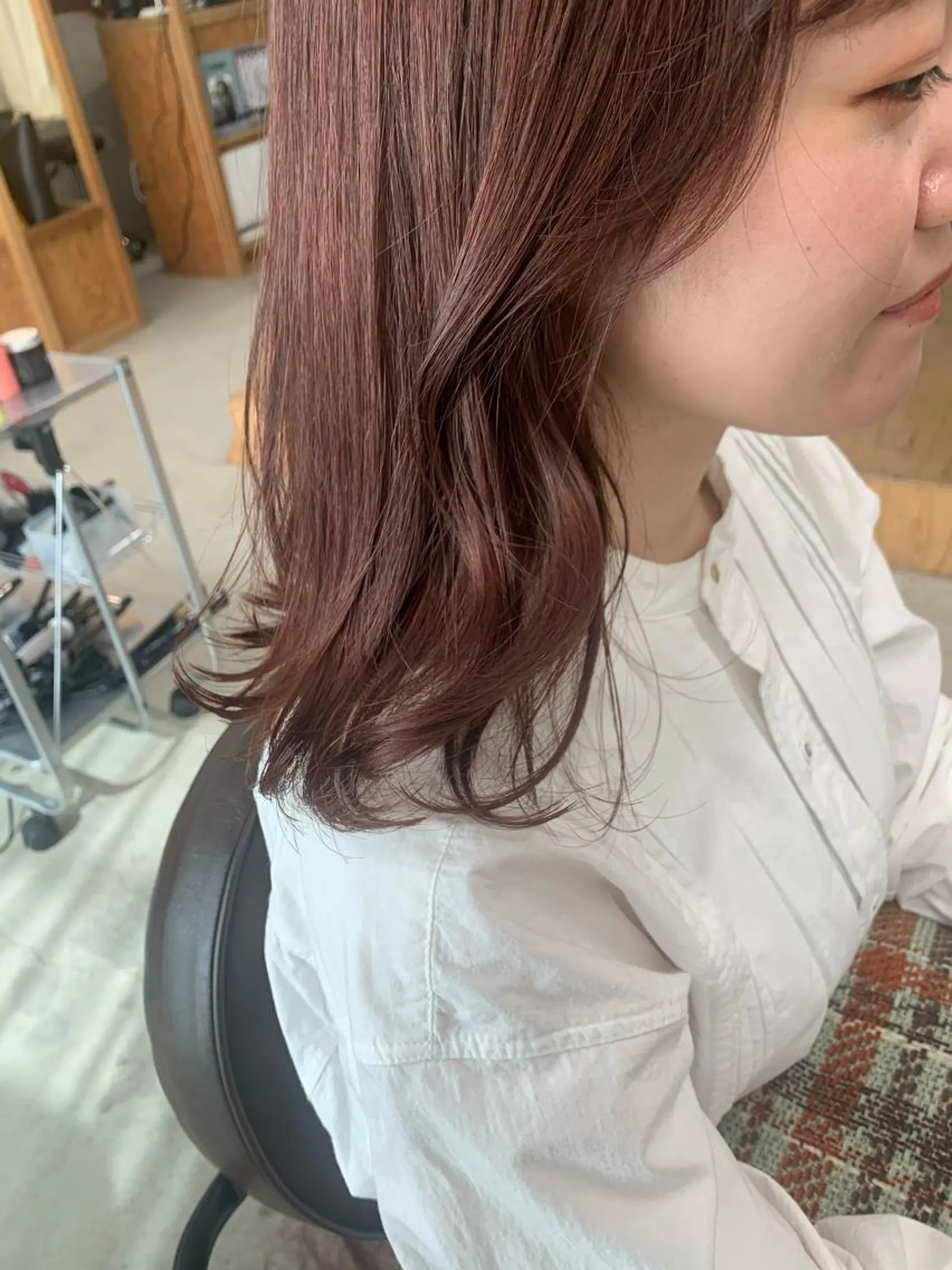 ミディアム カラー ブラウンカラー ピンクカラー ピンクブラウン カット ヘアカラー 縮毛矯正 トリートメント misch by urban所属・名駅🦢大人艶カラー 🪽カミヤアカネのヘアスタイル