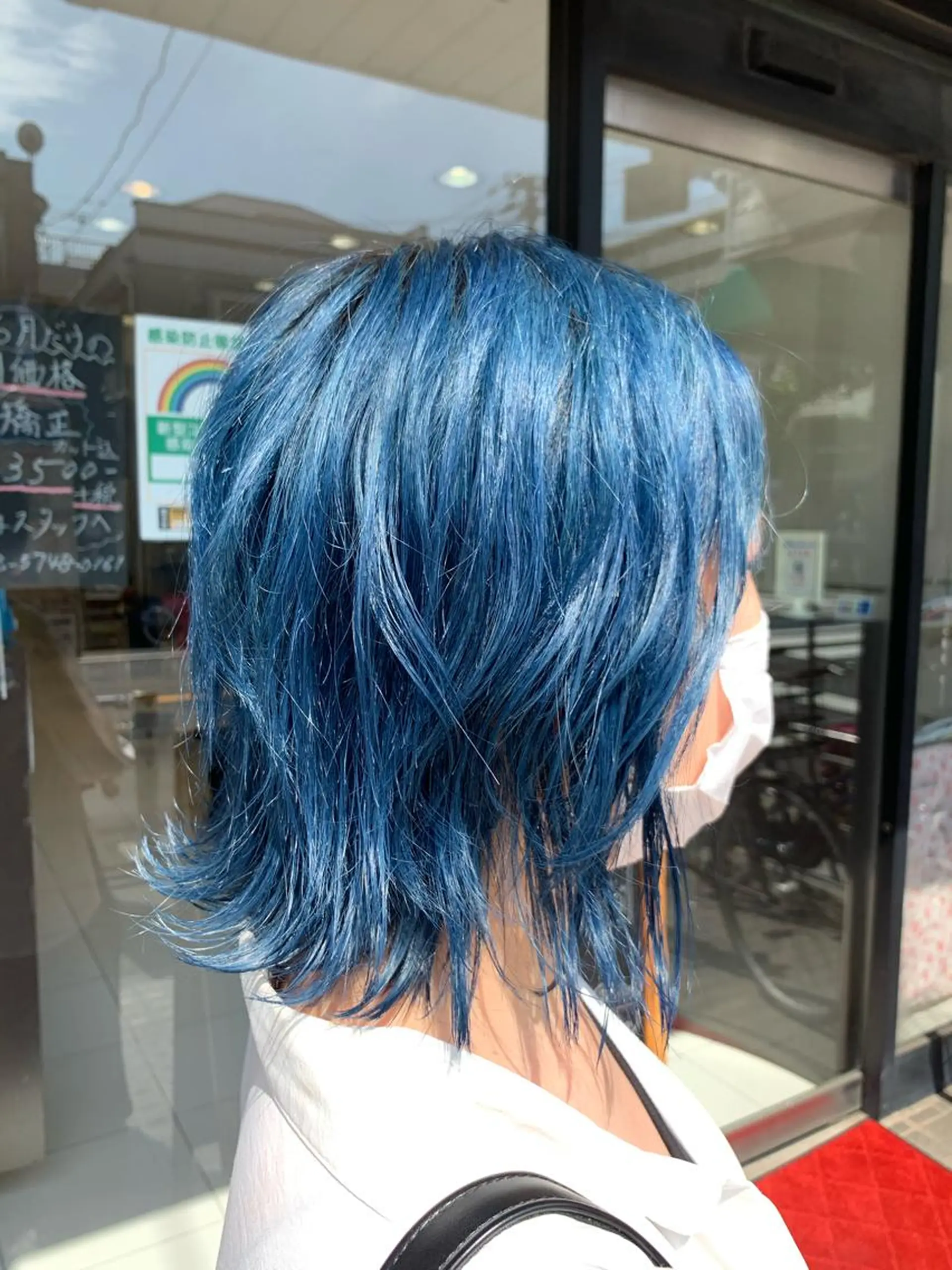 ミディアム カラー ブルーカラー 久保田 和正のヘアスタイル