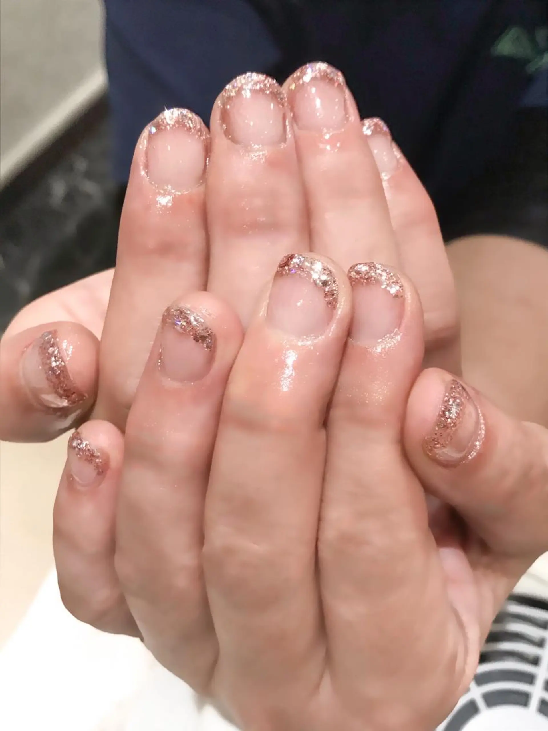 ネイル フレンチネイル グラデーション ラメ(グリッター) ピンク Nyanco Nailのネイルデザイン