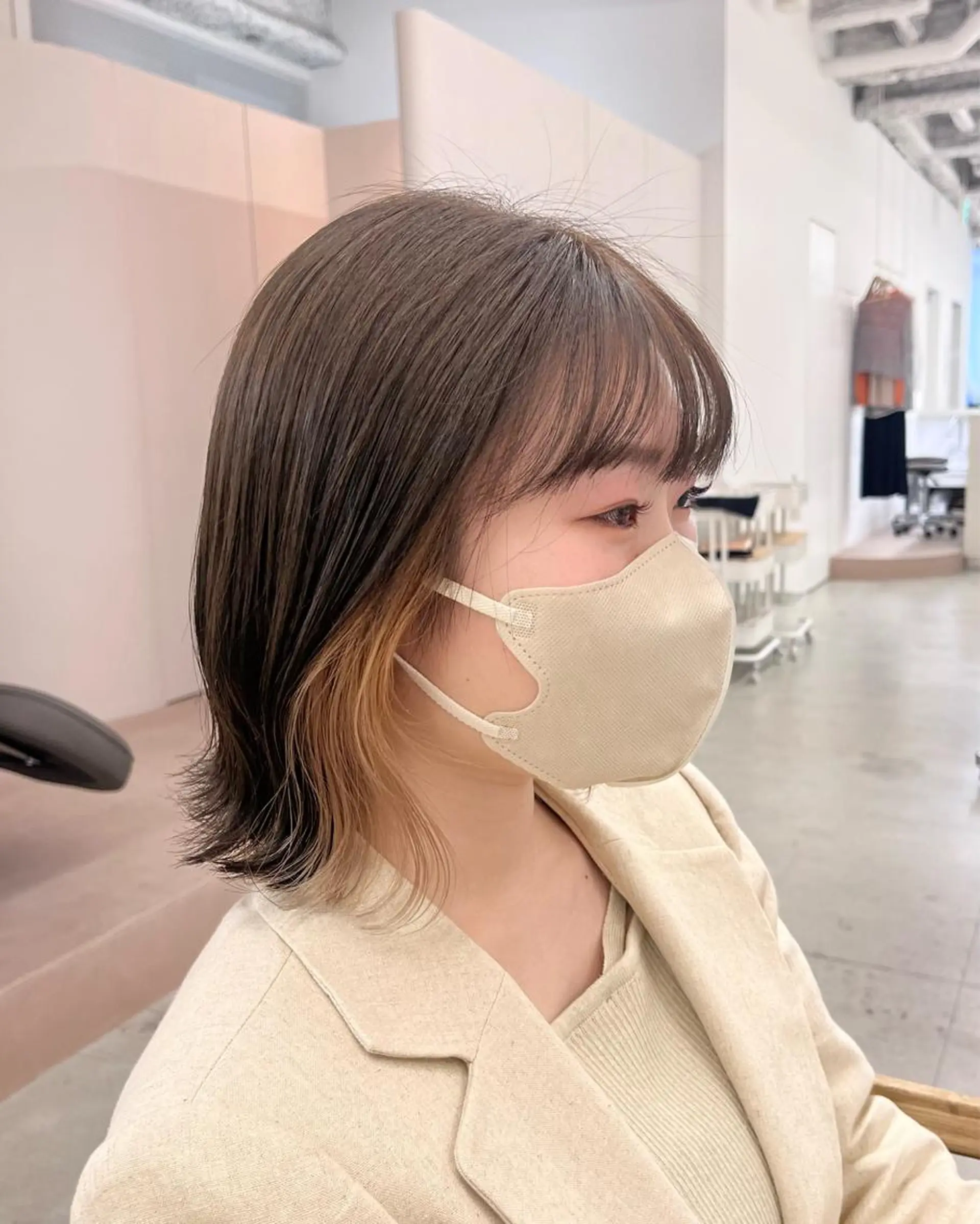 ミディアム カラー ベージュカラー 暖色カラー／ ヘアセット🌛櫻井舞のヘアスタイル