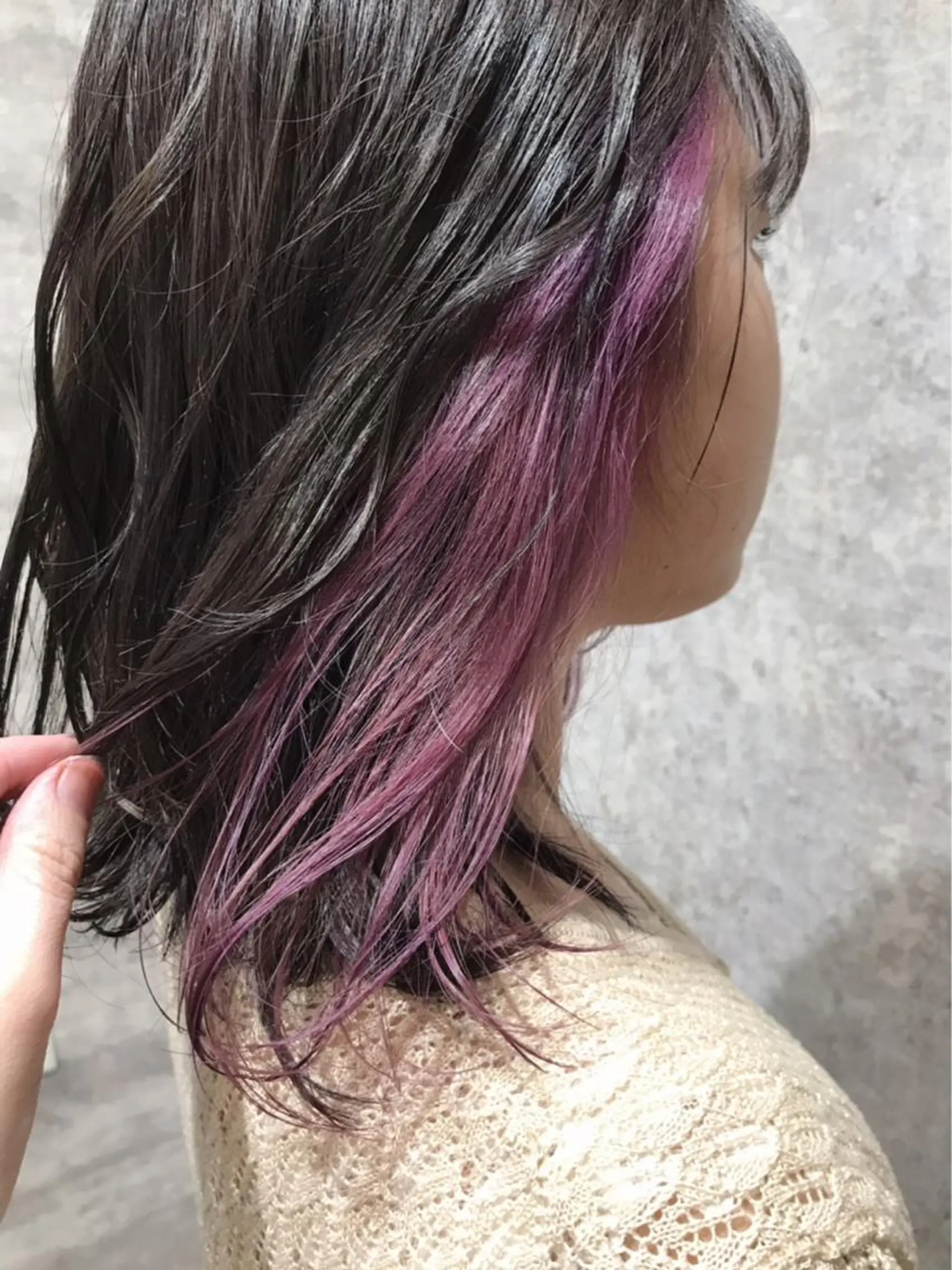 ミディアム カラー ピンクカラー ピンクパープル パープルカラー 🫟Blanco🫟 Color&Careのヘアスタイル