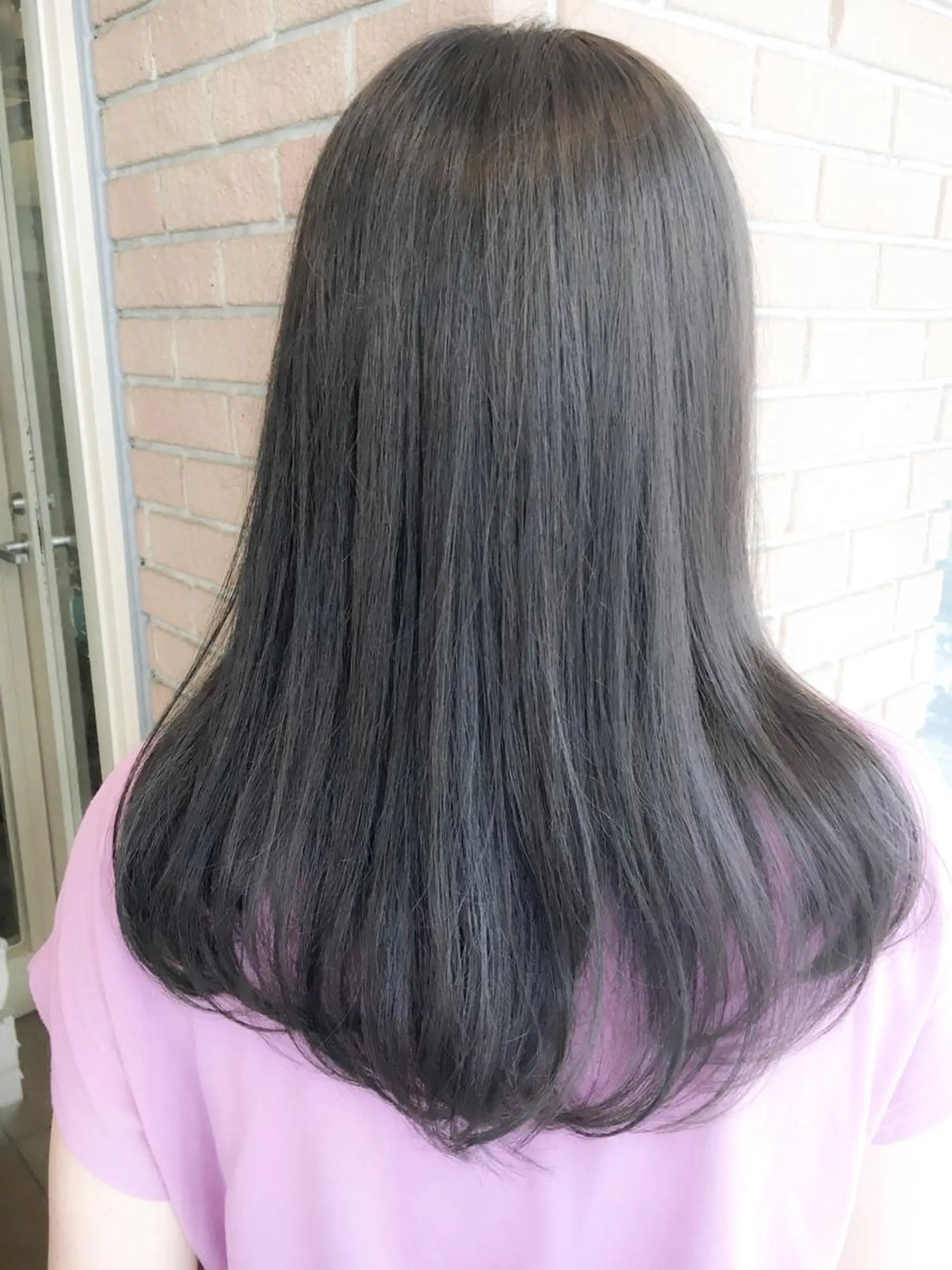 ロング カラー ダークグレー ハイライトカラー ハイライト 北條 優輝のヘアスタイル